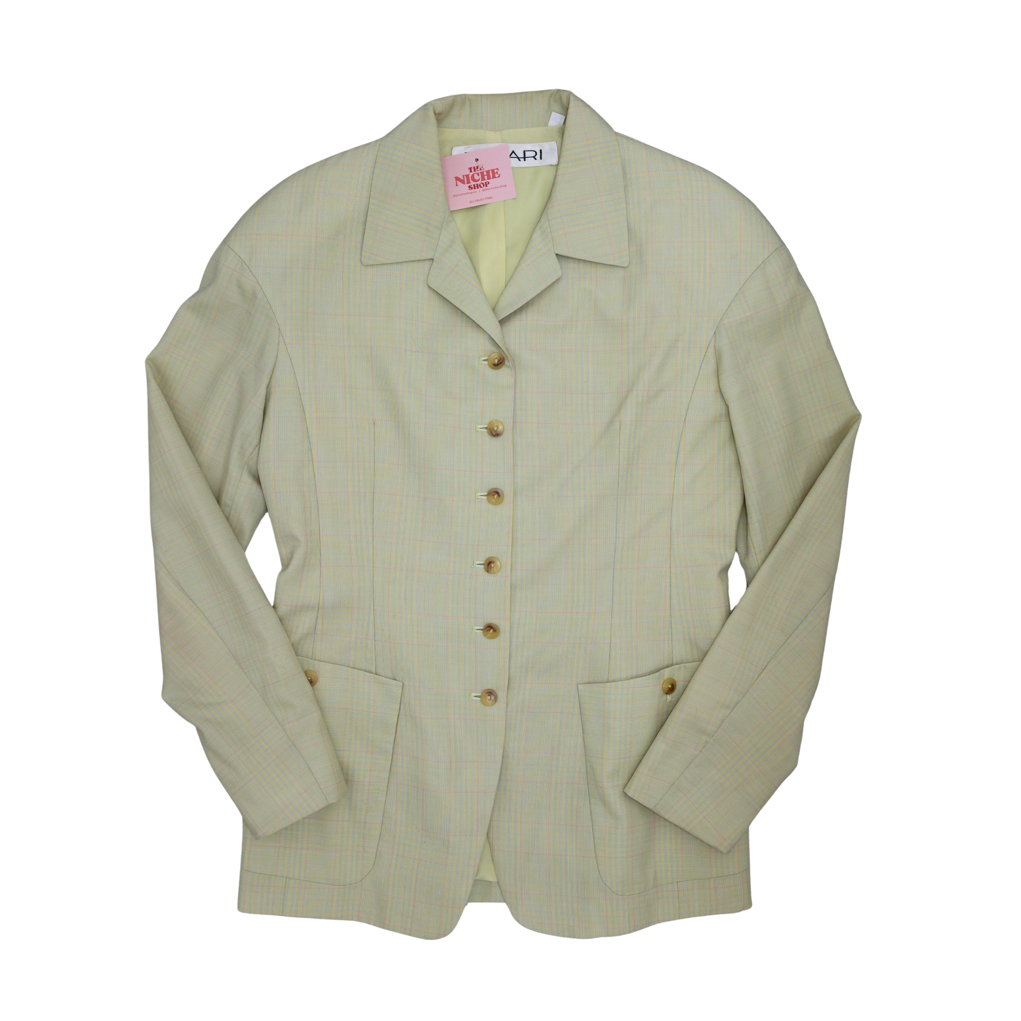 Tahari Pastel Plaid Blazer