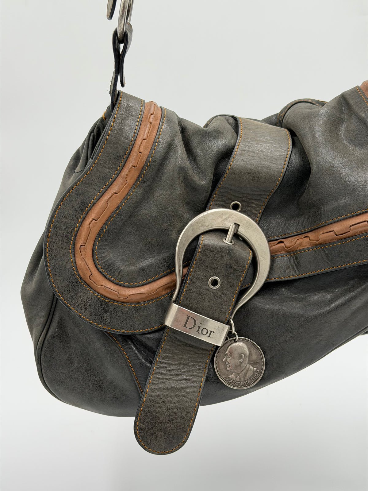 Christian Dior Leather Gaucho Saddle Bag