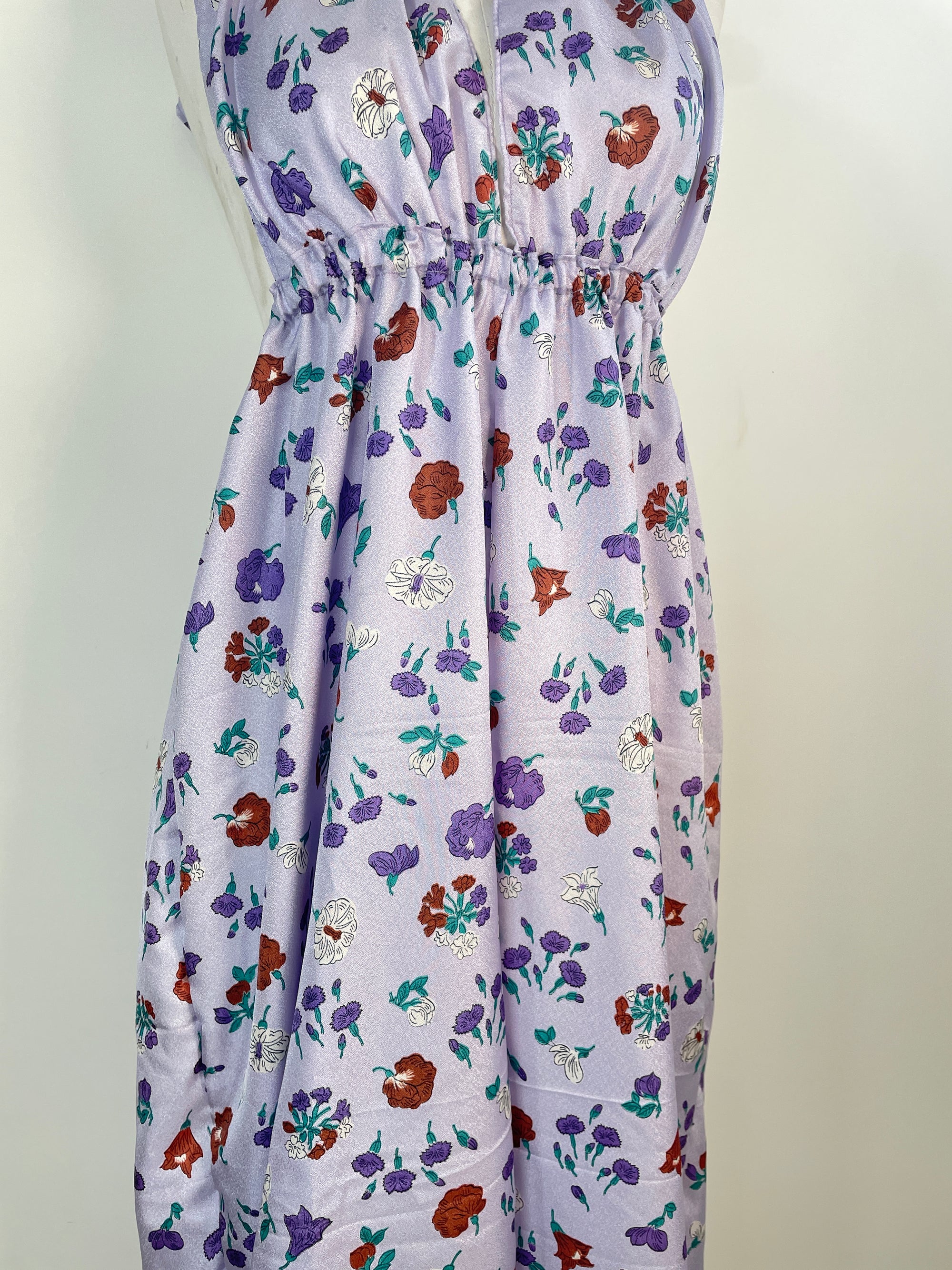 Purple Flower Print Jumpsuit