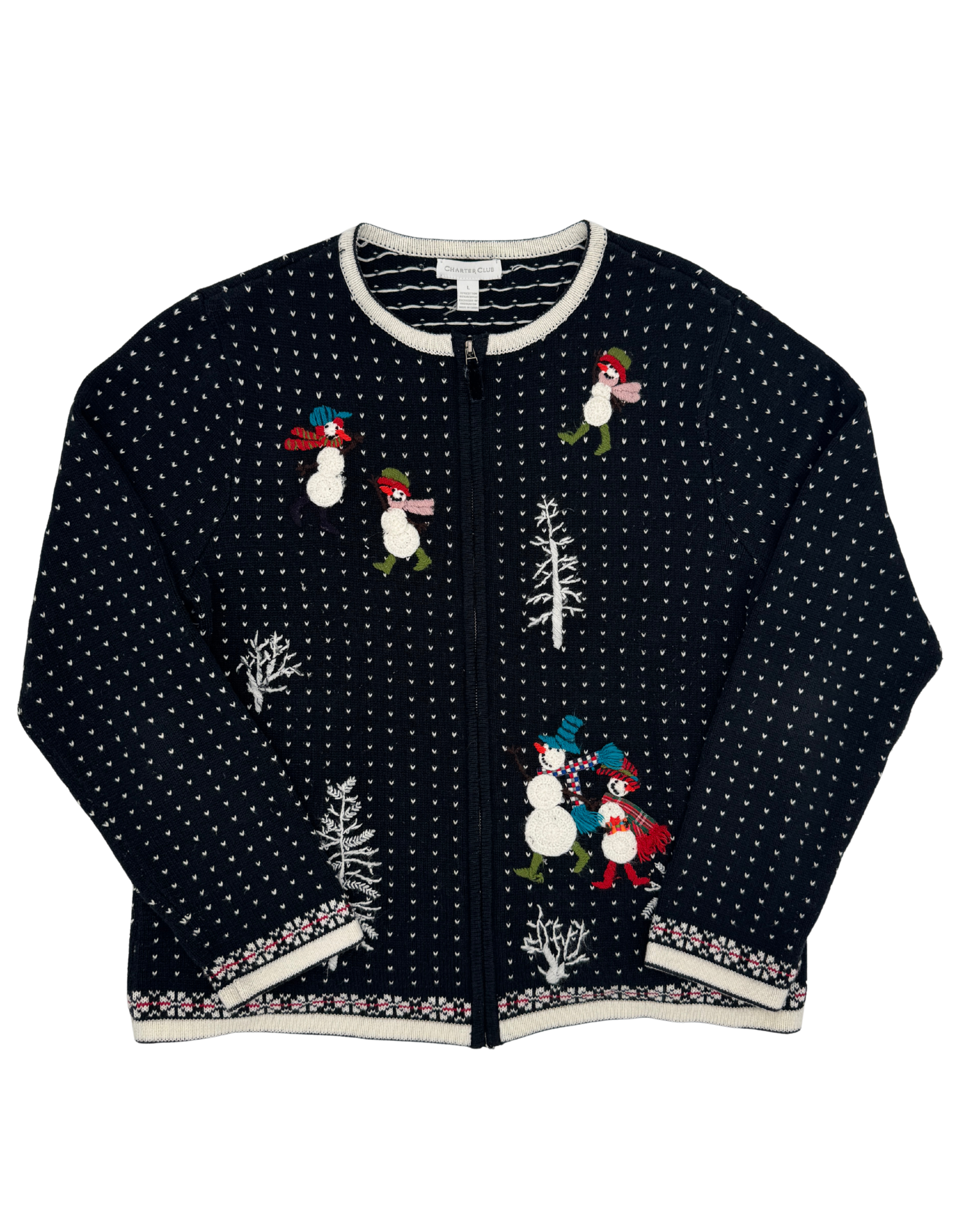 Charter Club Black Snowman Sweater