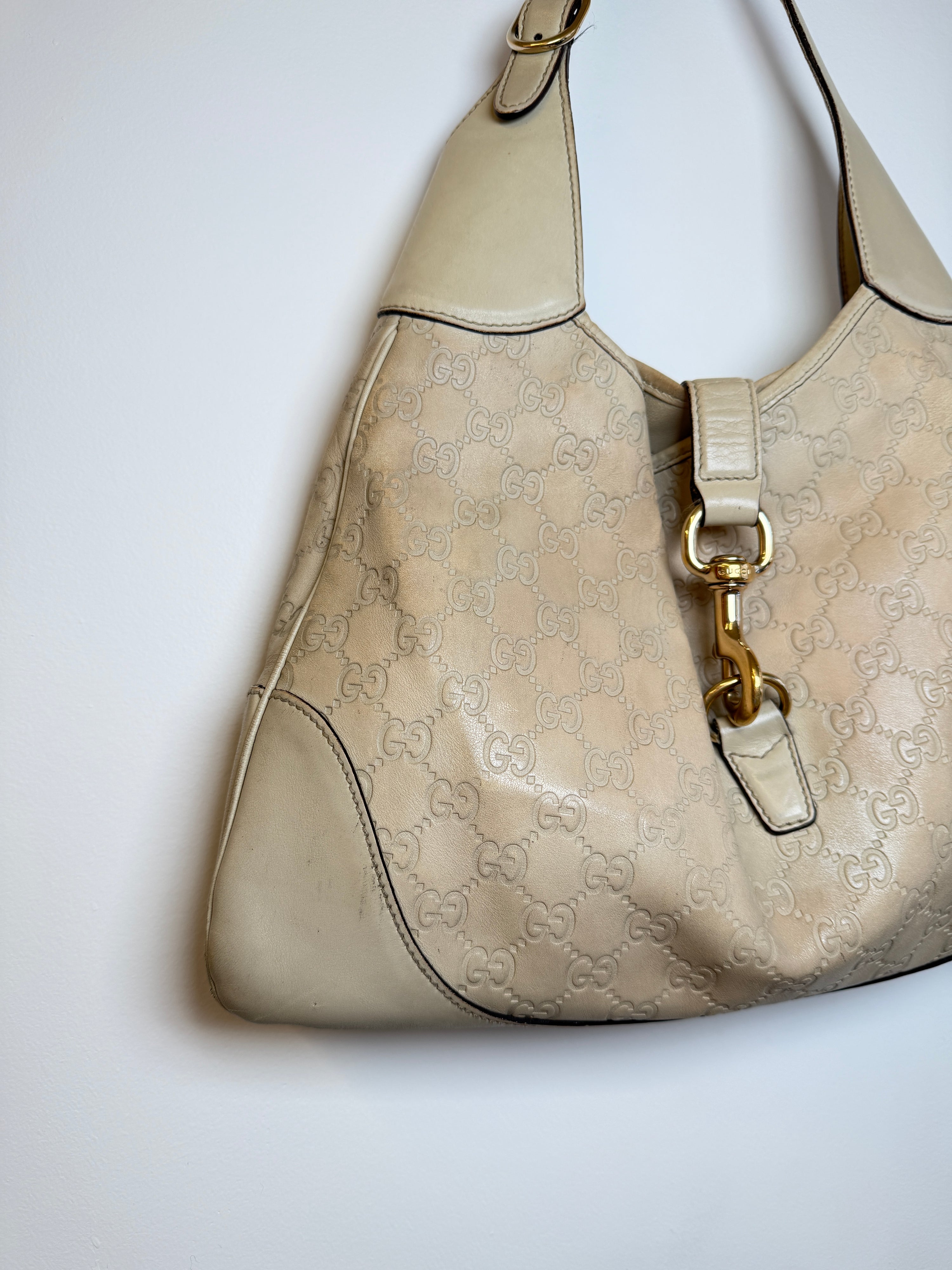 Gucci Cream Leather Jackie Bag