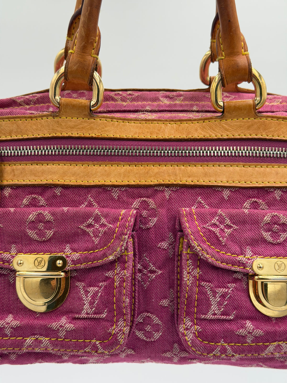 Louis Vuitton Monogram Denim Neo Speedy Fuchsia