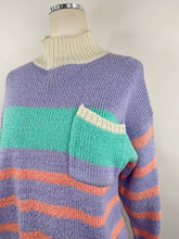 Load image into Gallery viewer, Gitano Purple Stripe Knit Sweater
