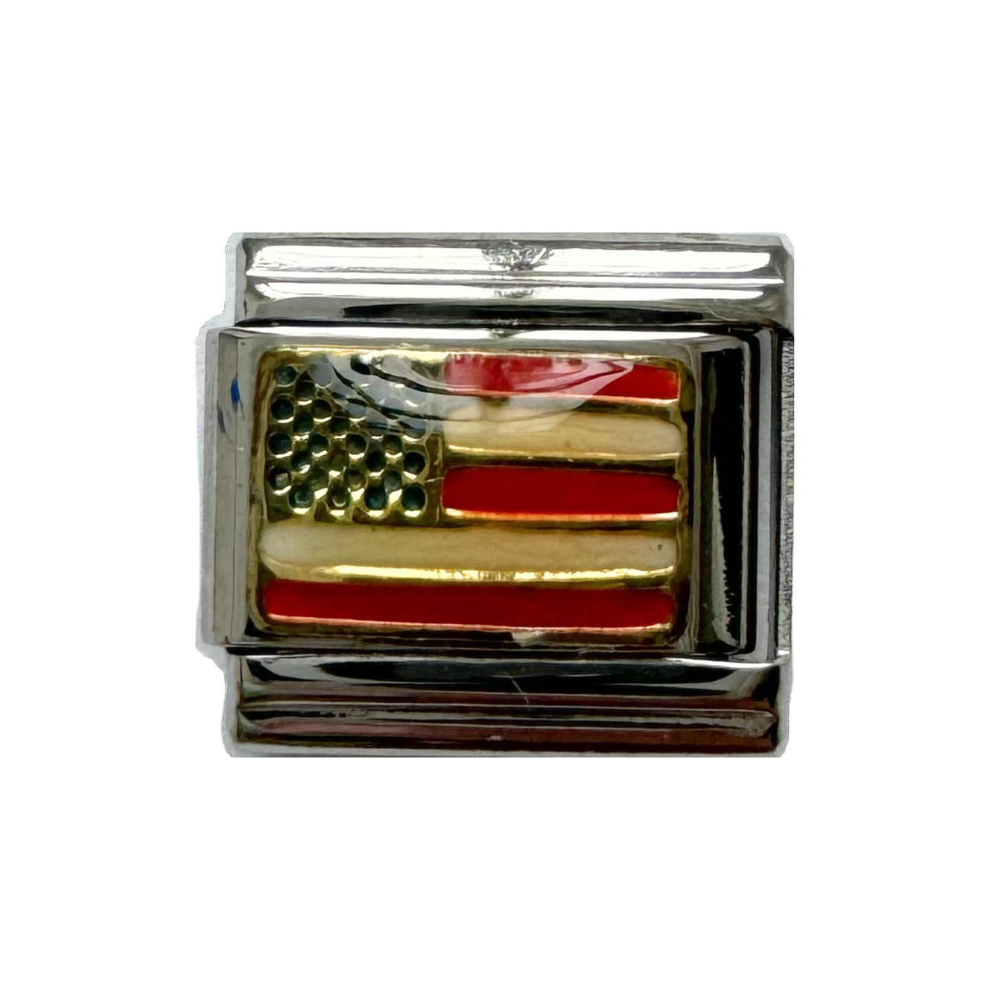 American Flag Italian Charm