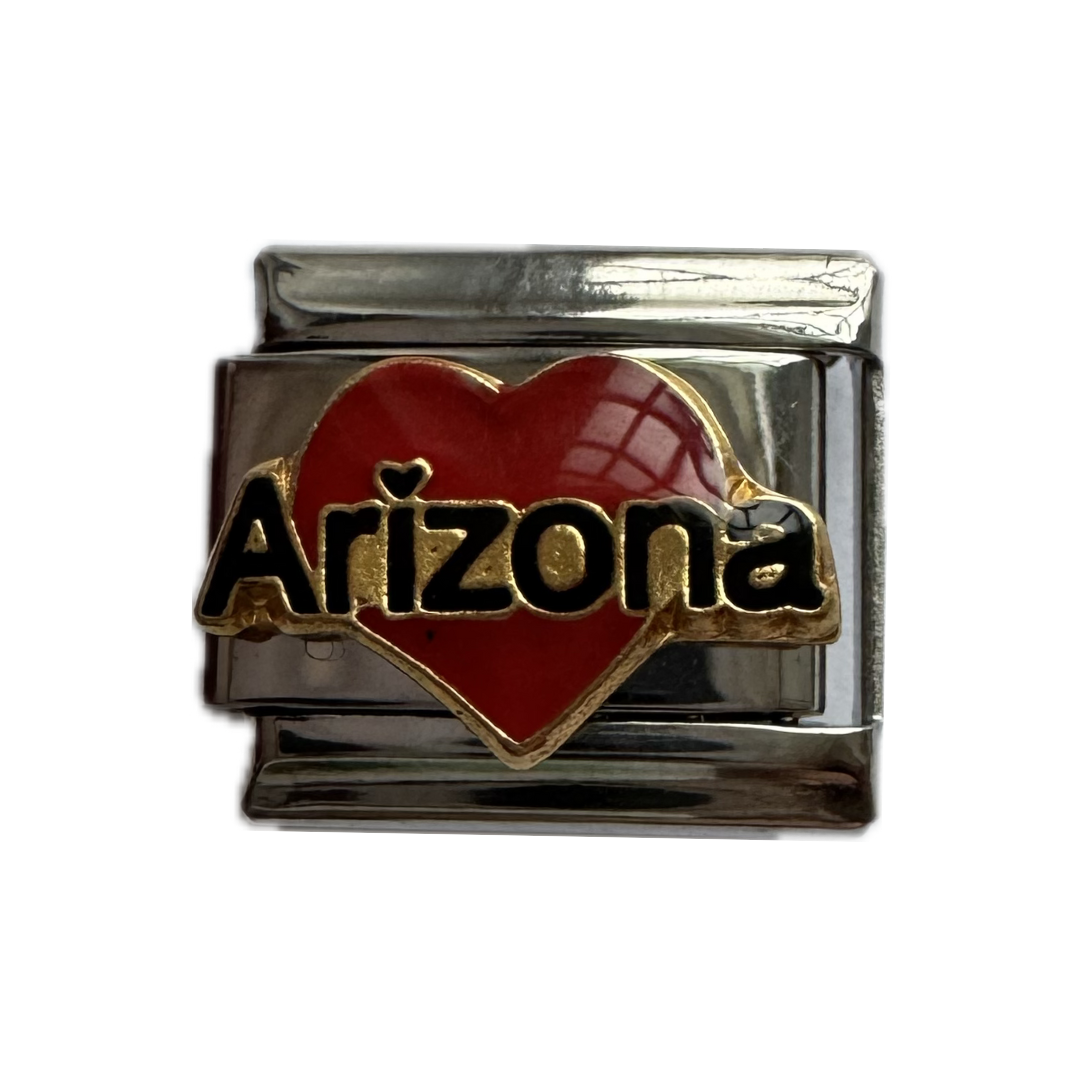 Arizona Heart Italian Charm