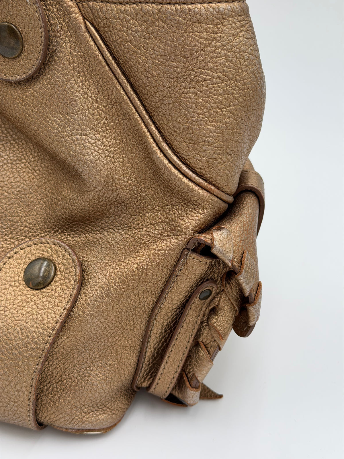 Chloé Metallic Bronze Leather Silverado Bag