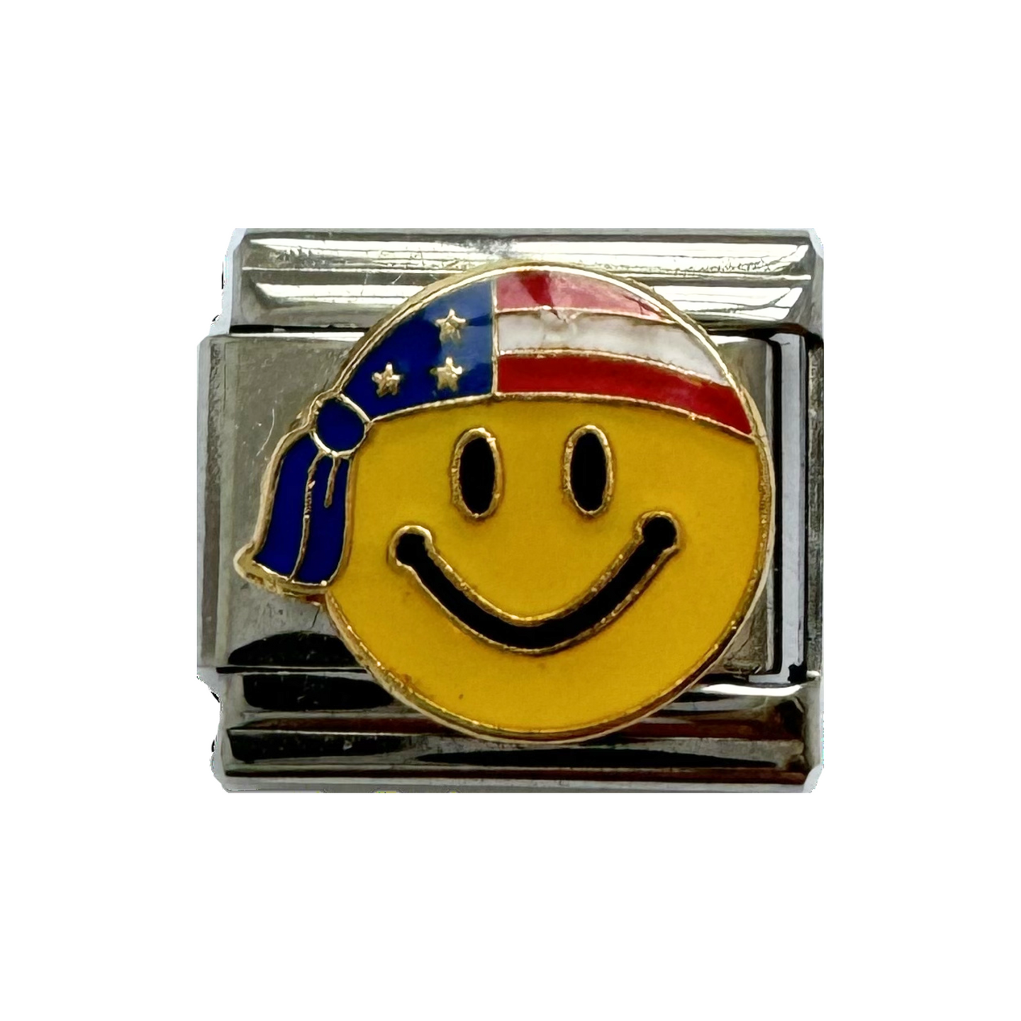 American Smiley Italian Charm