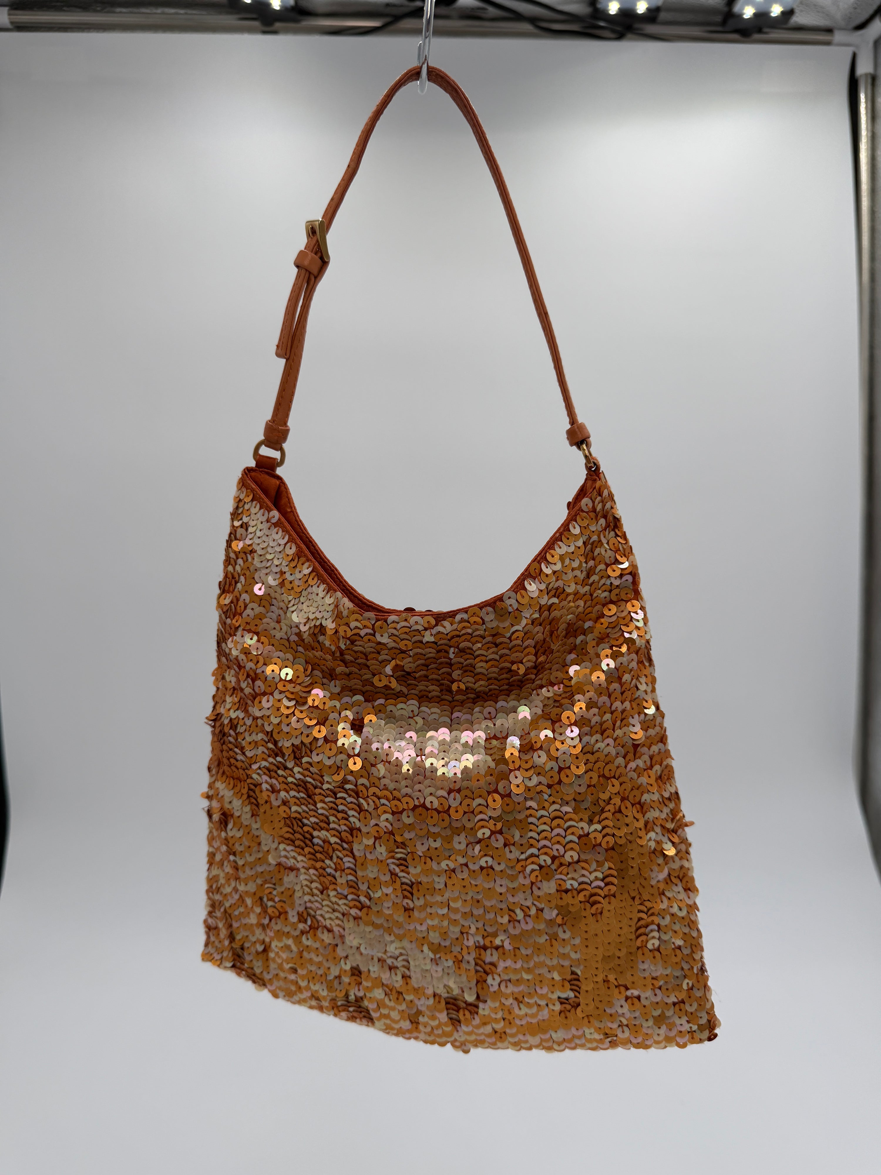 Prada Orange Sequin Mini Shoulder Bag