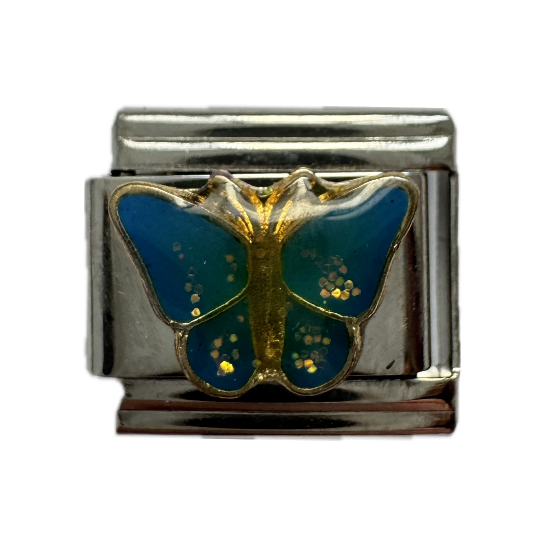 Blue Butterfly Italian Charm