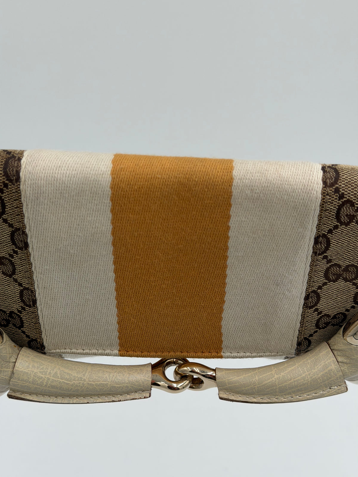 Gucci Monogram Horsebit Chain Clutch Bag