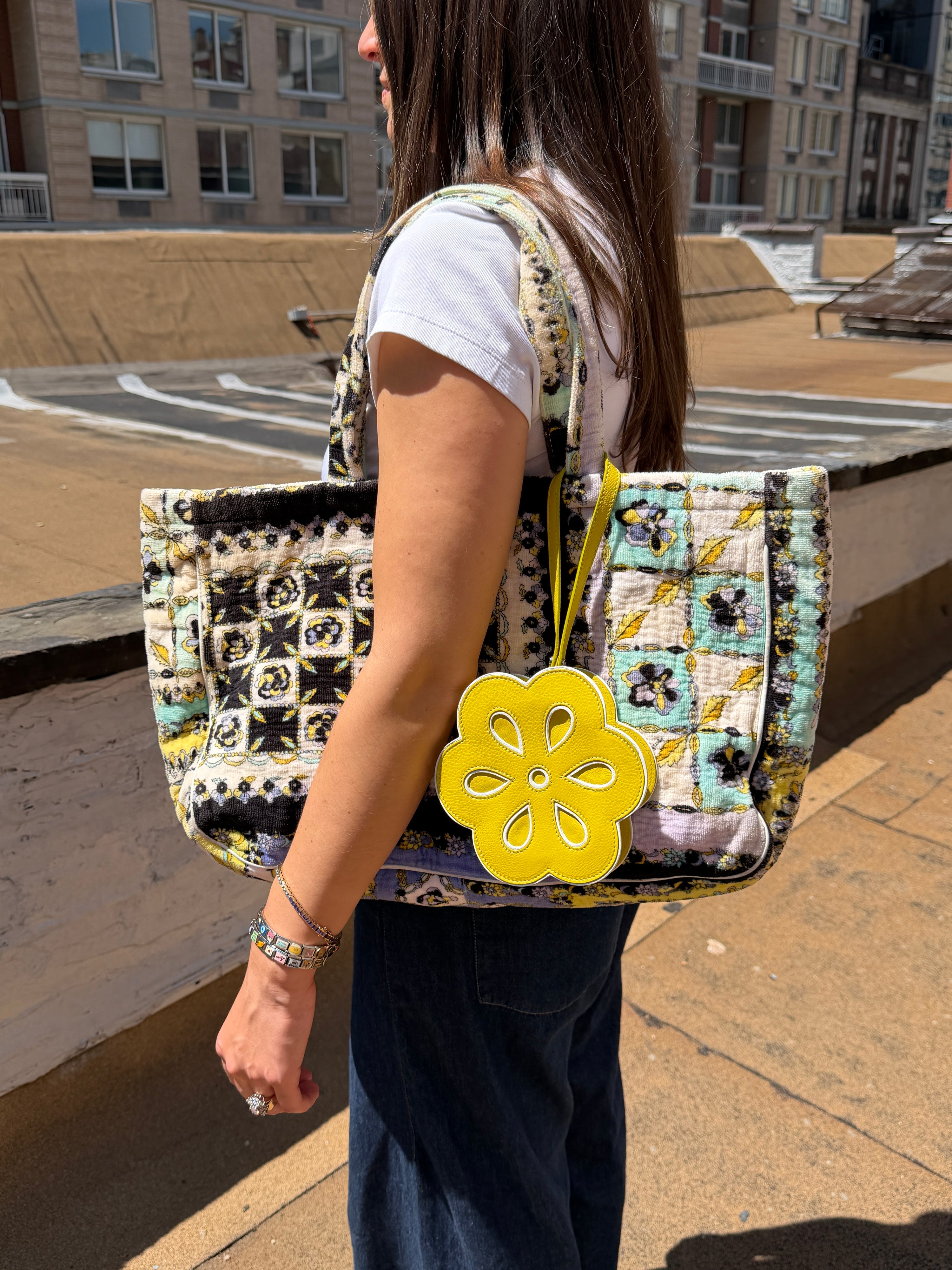 Celine Leather Flower Wristlet Bag