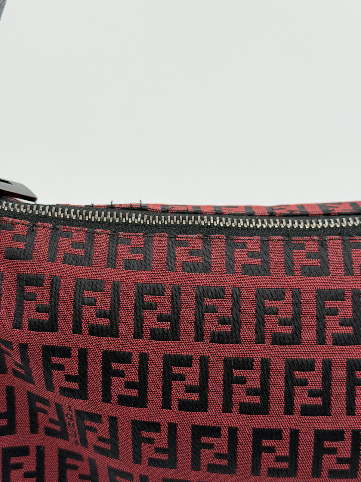 Fendi Burgundy Zucchino Canvas Bag
