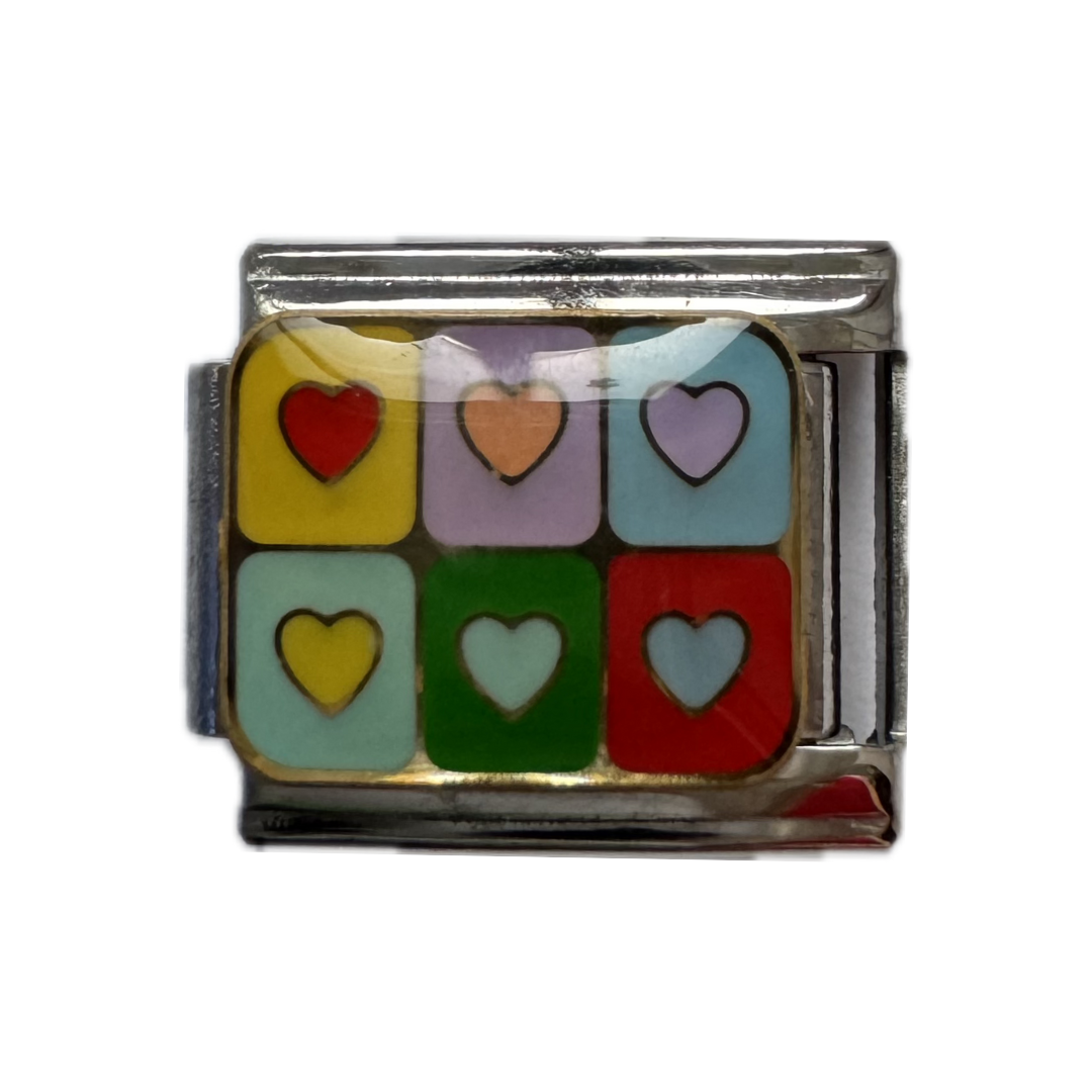 Colorful Hearts Italian Charm