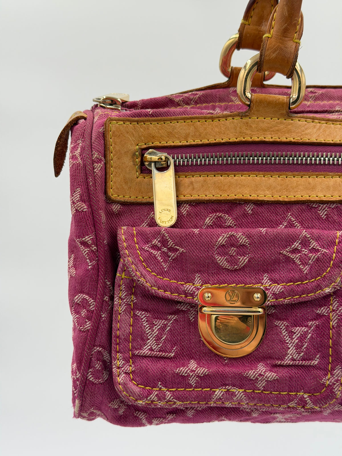 Louis Vuitton Monogram Denim Neo Speedy Fuchsia
