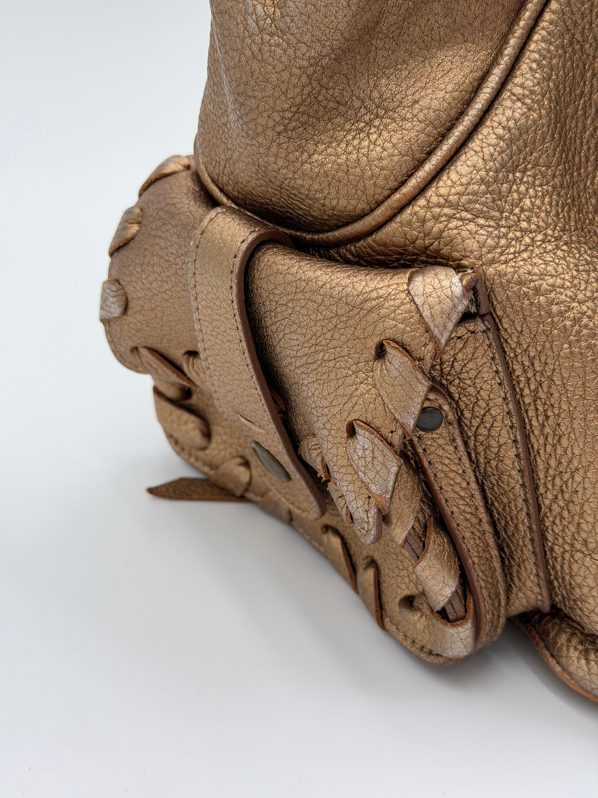 Chloé Metallic Bronze Leather Silverado Bag