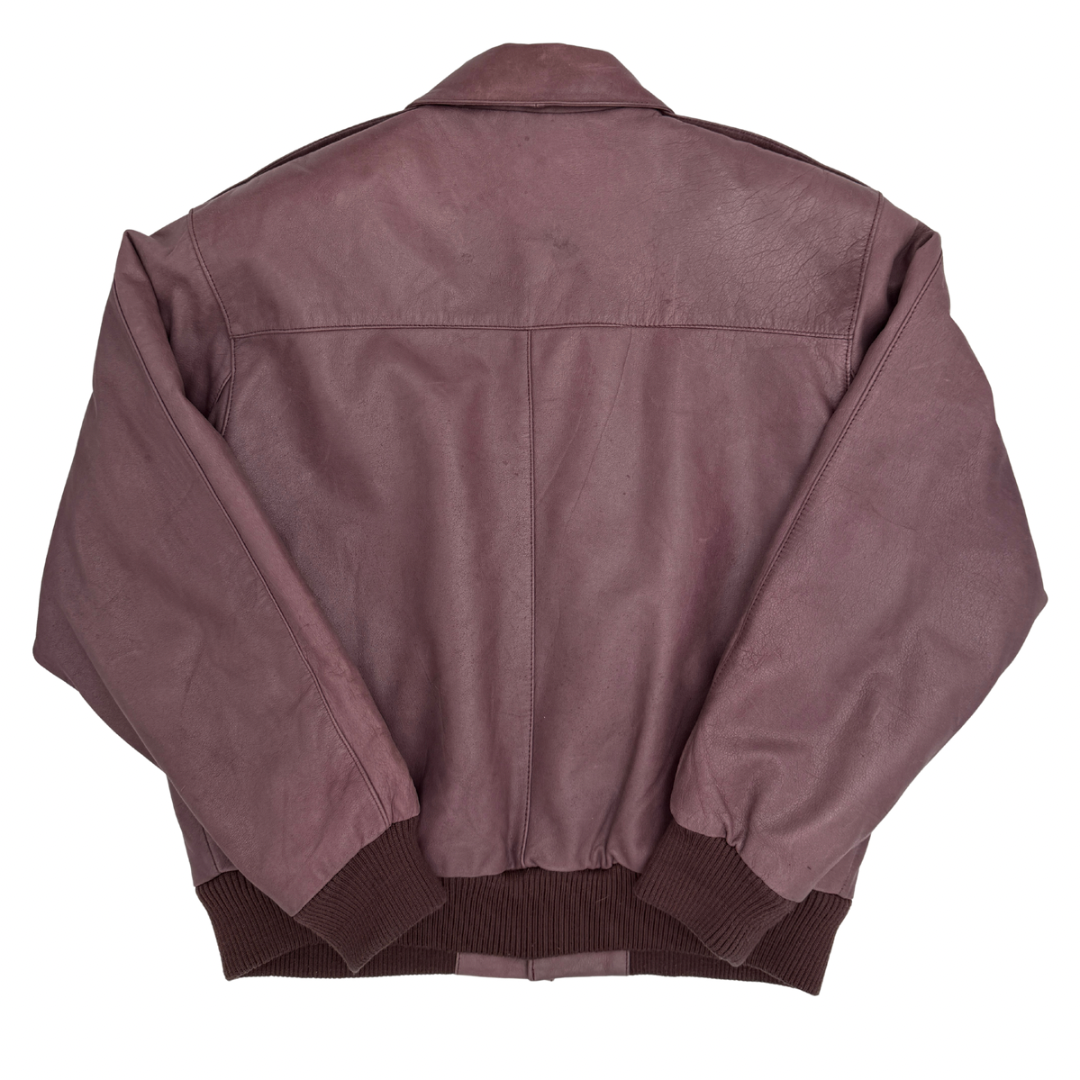 Preston & York Purple Leather Bomber Jacket