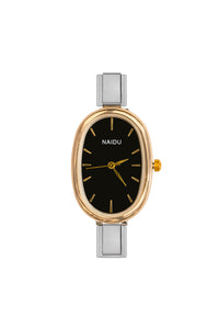 Black Gold Oval Watch Face