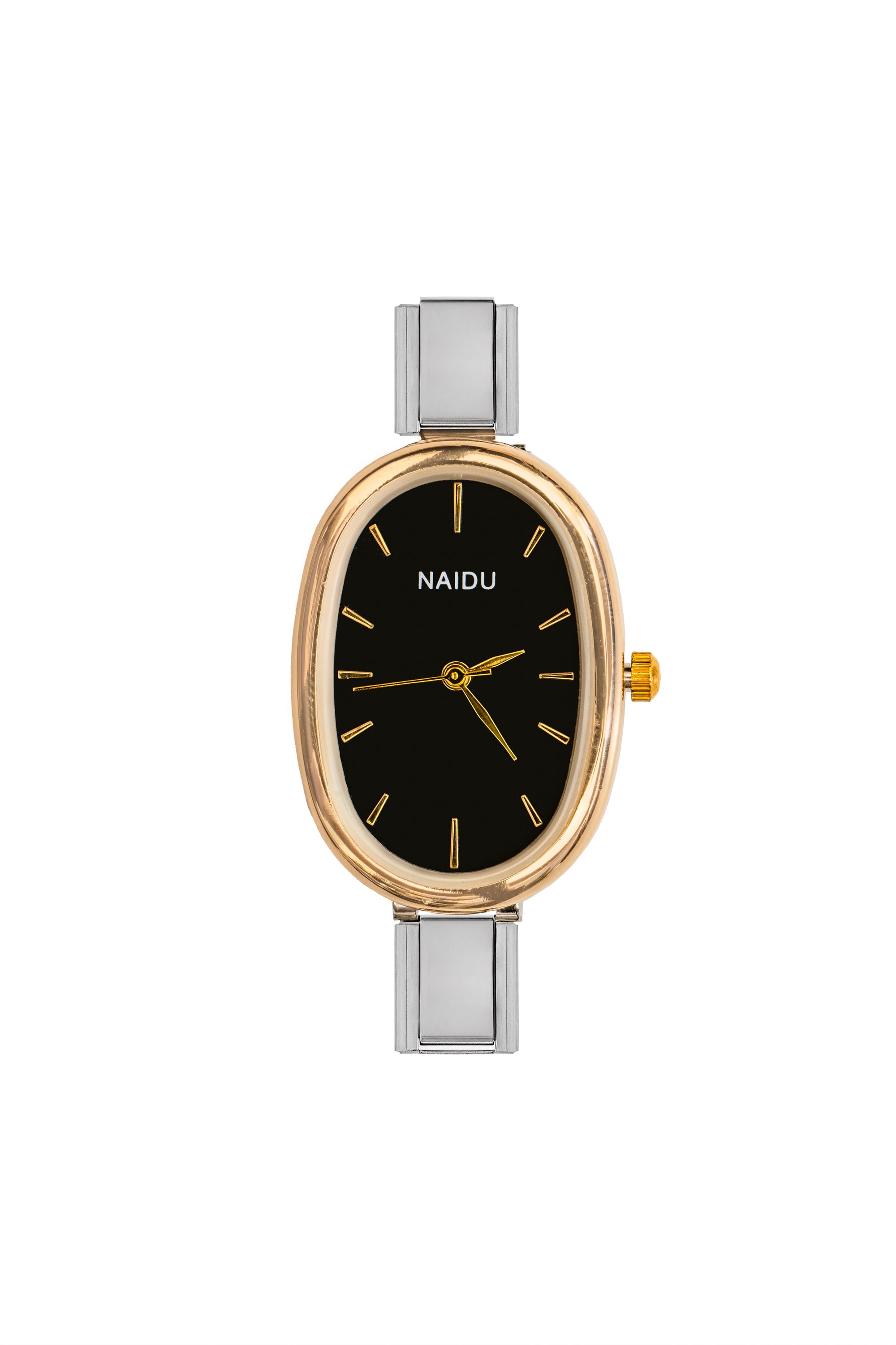 Black Gold Oval Watch Face