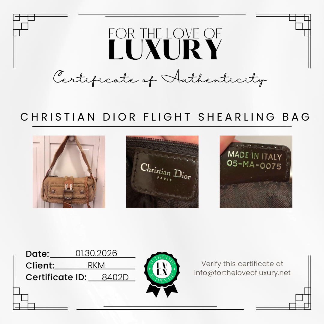 Dior Tan Shearling Flight Bag