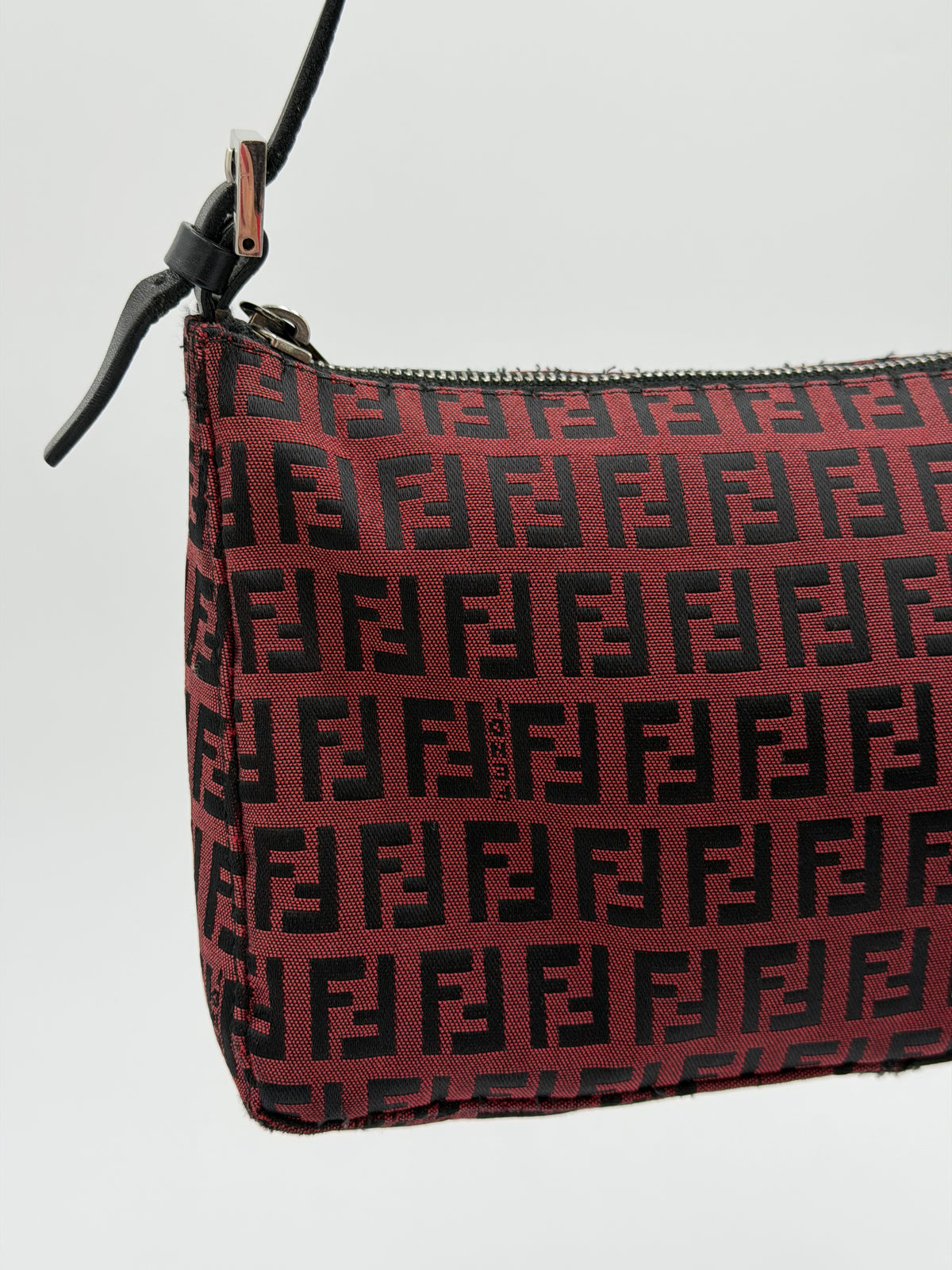 Fendi Burgundy Zucchino Canvas Bag