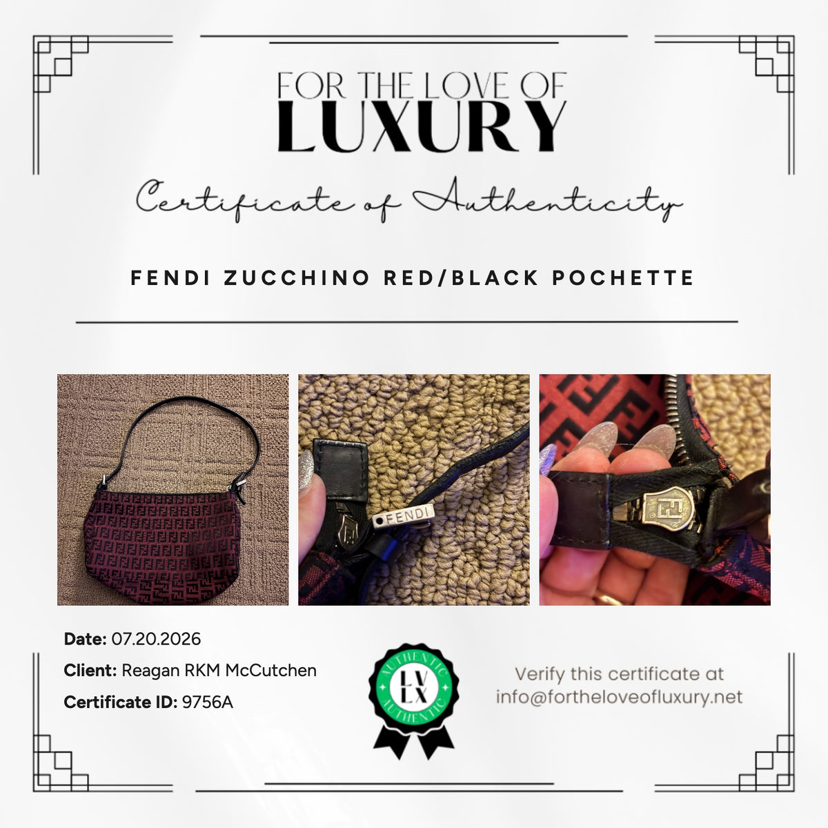 Fendi Burgundy Zucchino Canvas Bag