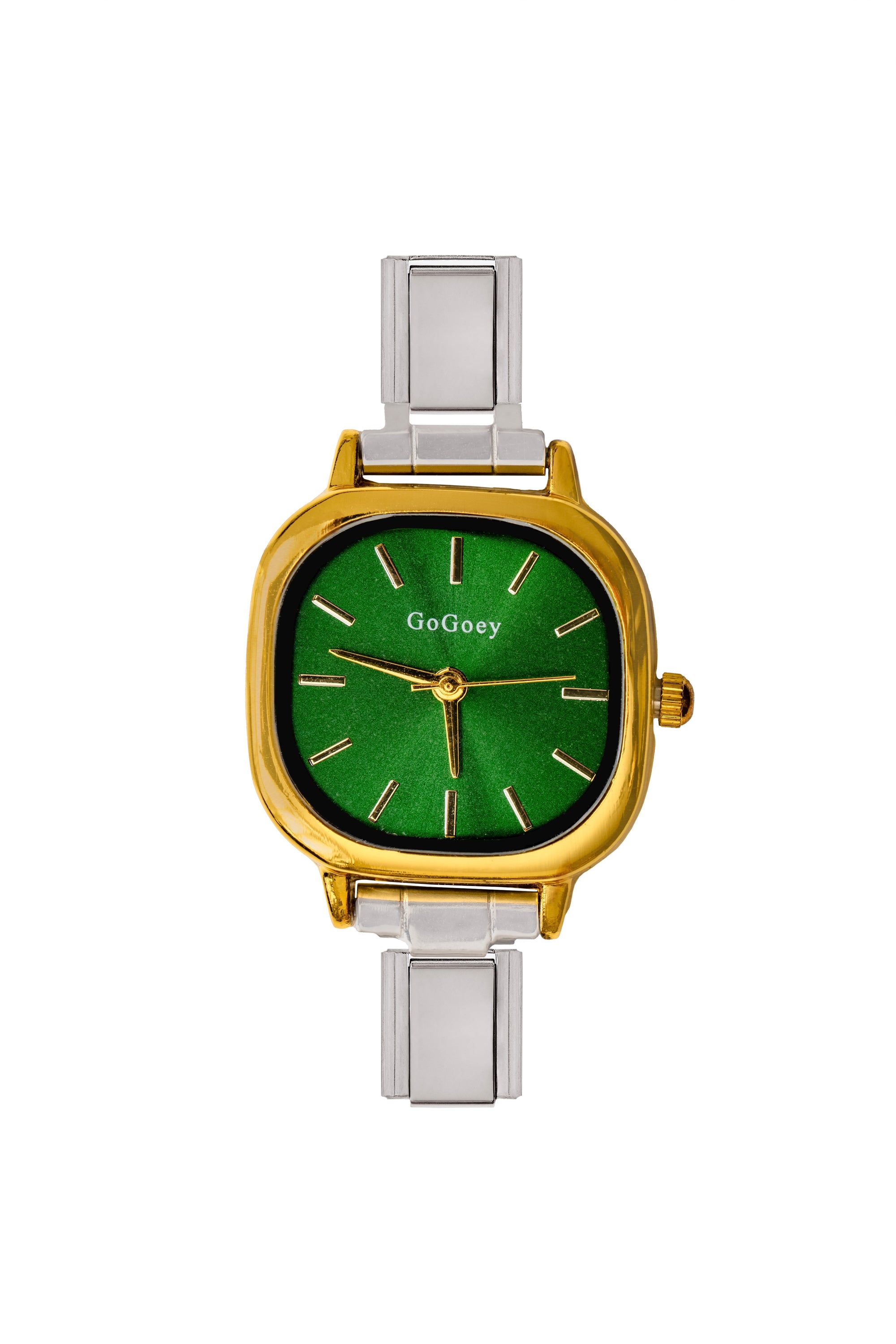 Gold Green Square Watch Face