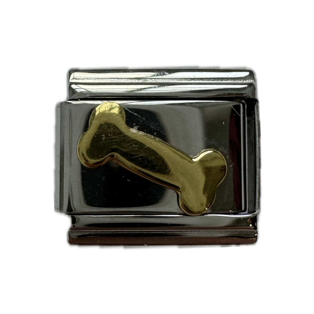 Gold Dog Bone Italian Charm