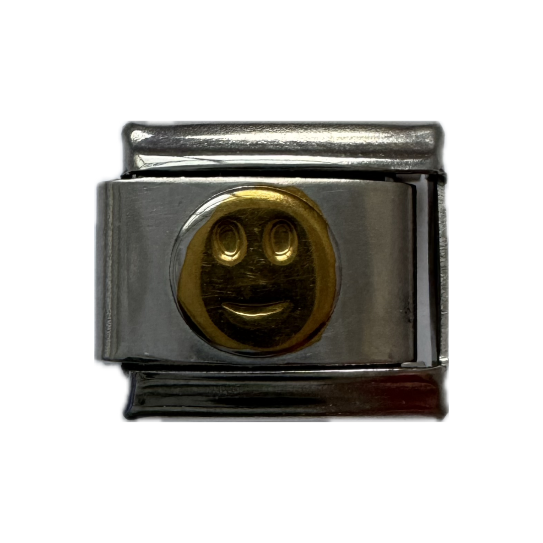 Gold Smiley Face Italian Charm