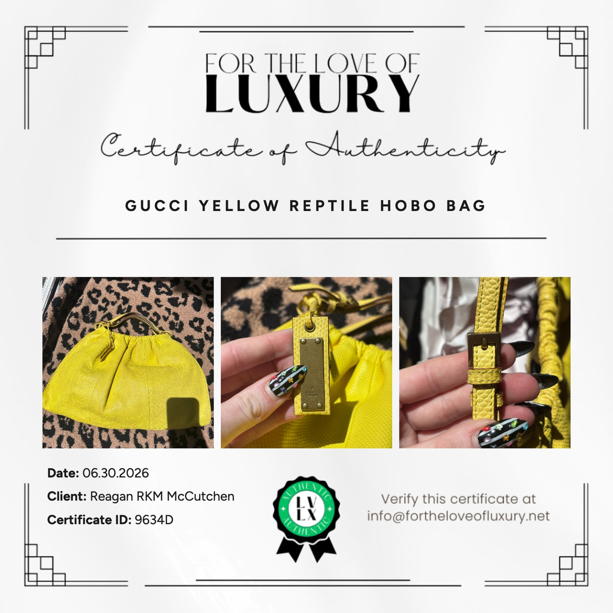 Gucci Yellow Lizard Bag