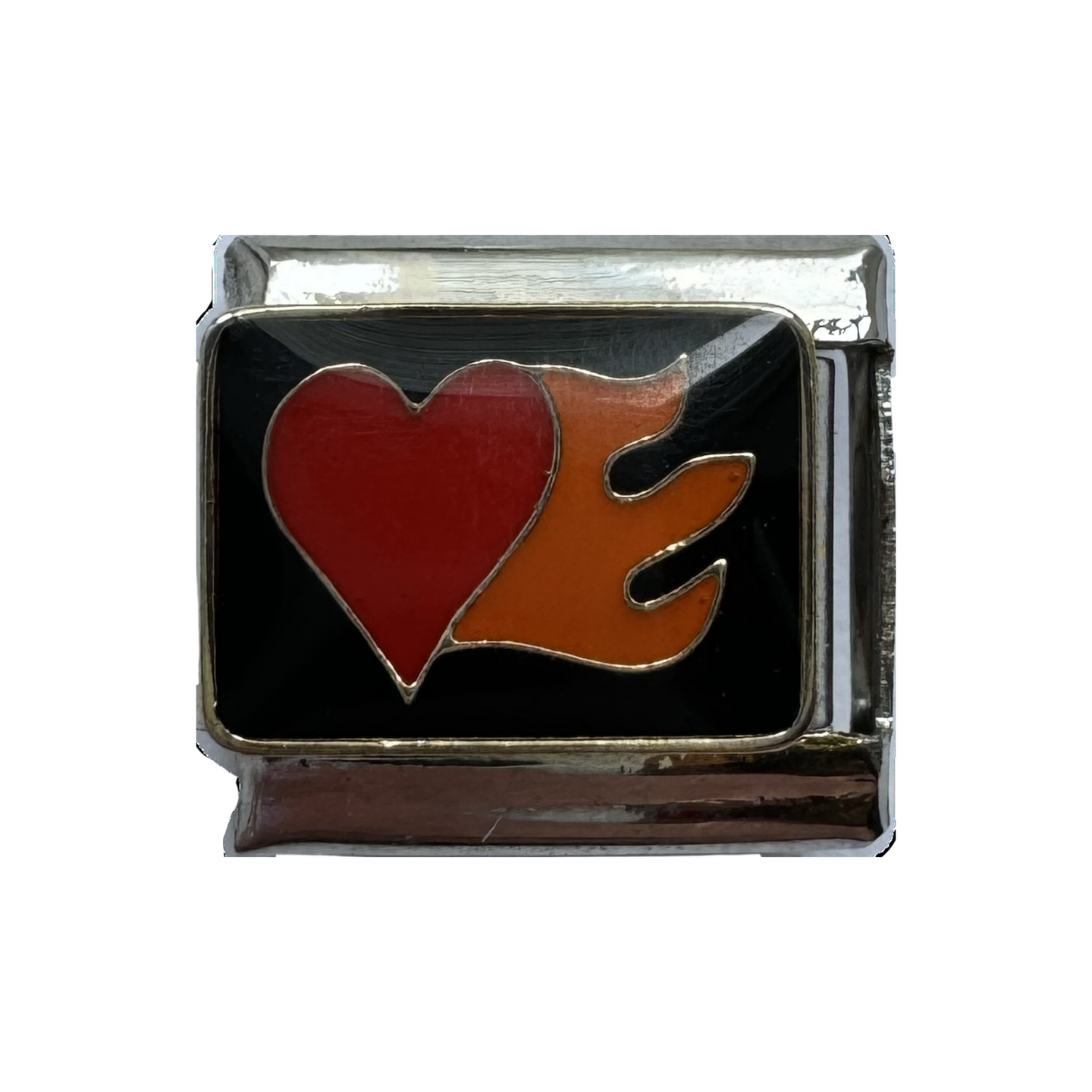 Heart Flame Italian Charm