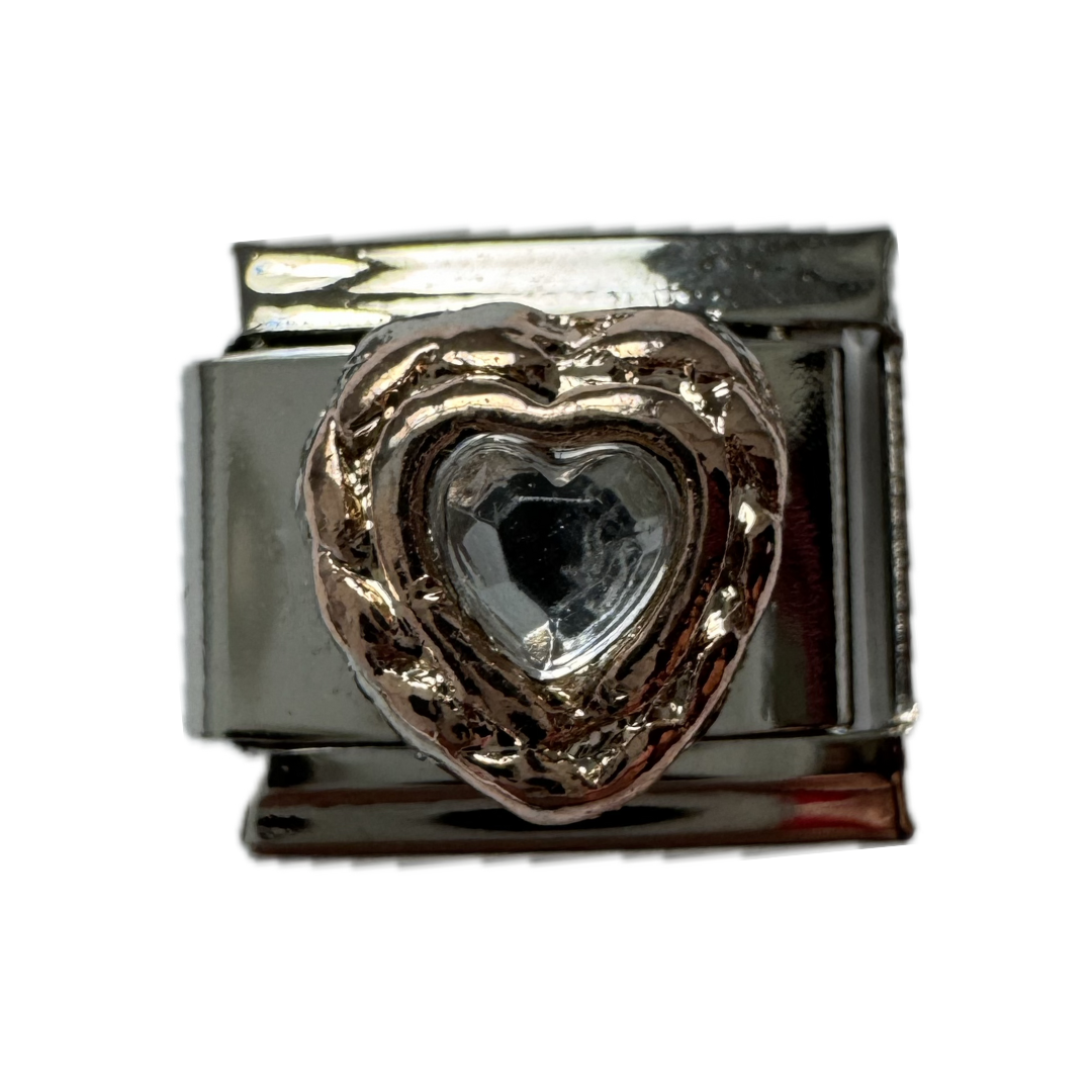 Heart Gem Italian Charm