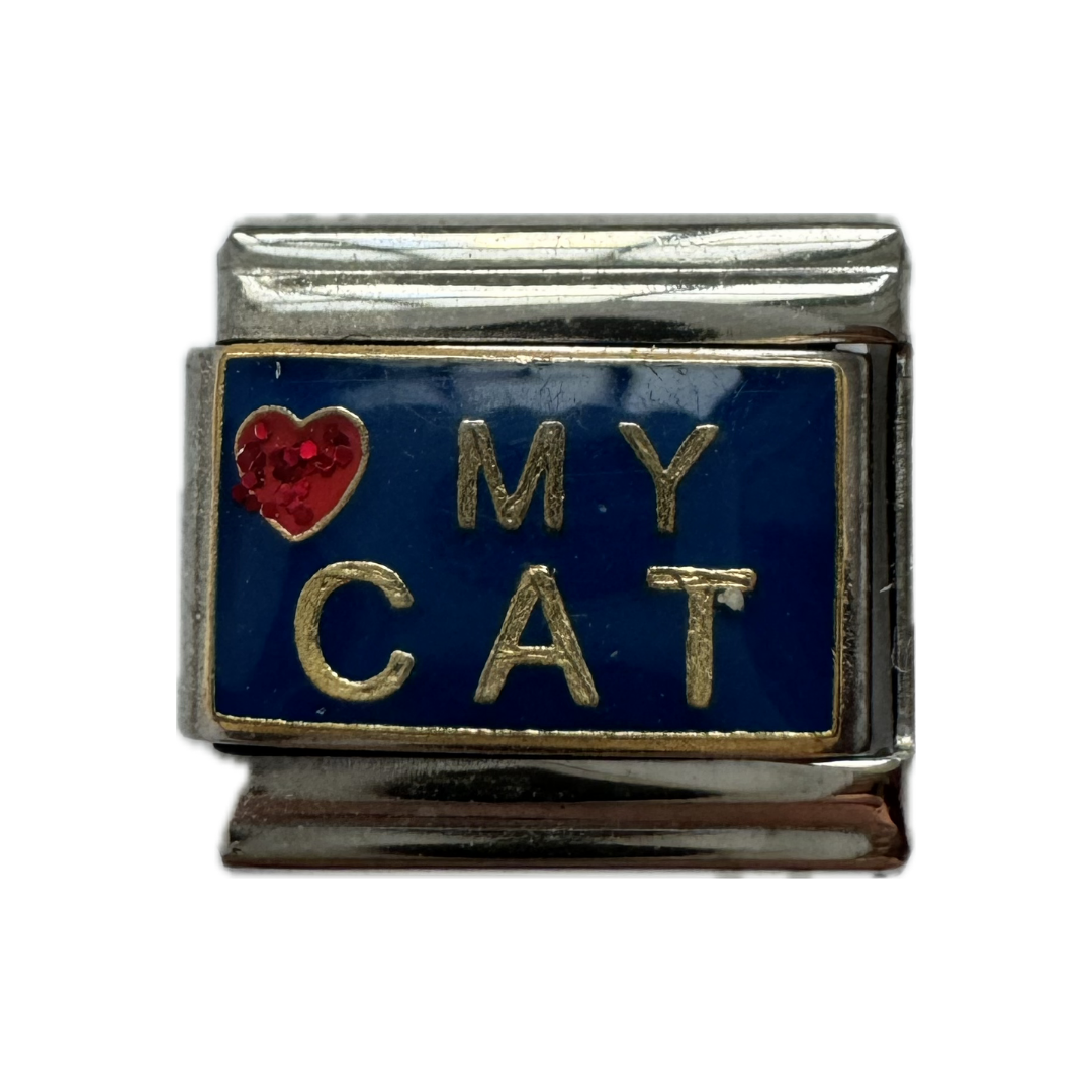 Heart My Cat Italian Charm