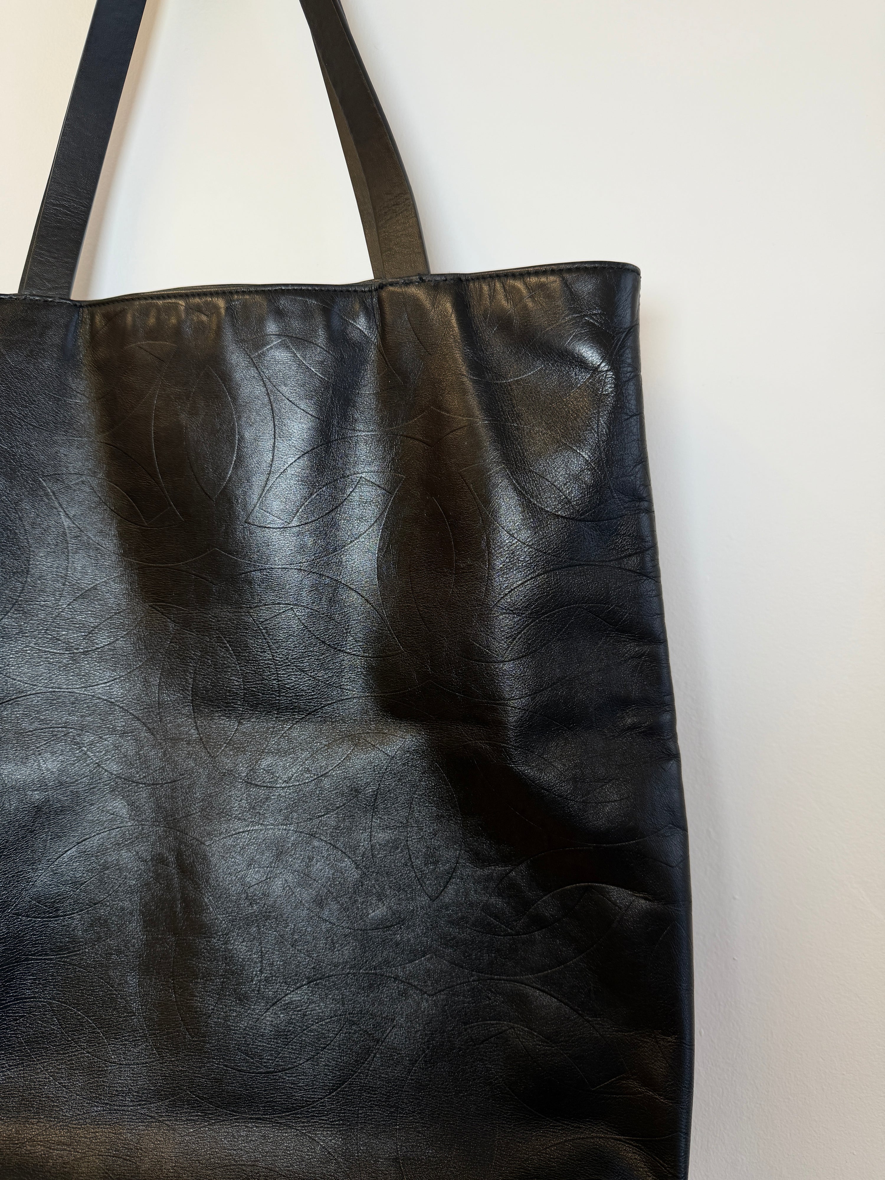 Chanel Black Leather CC Tote Bag