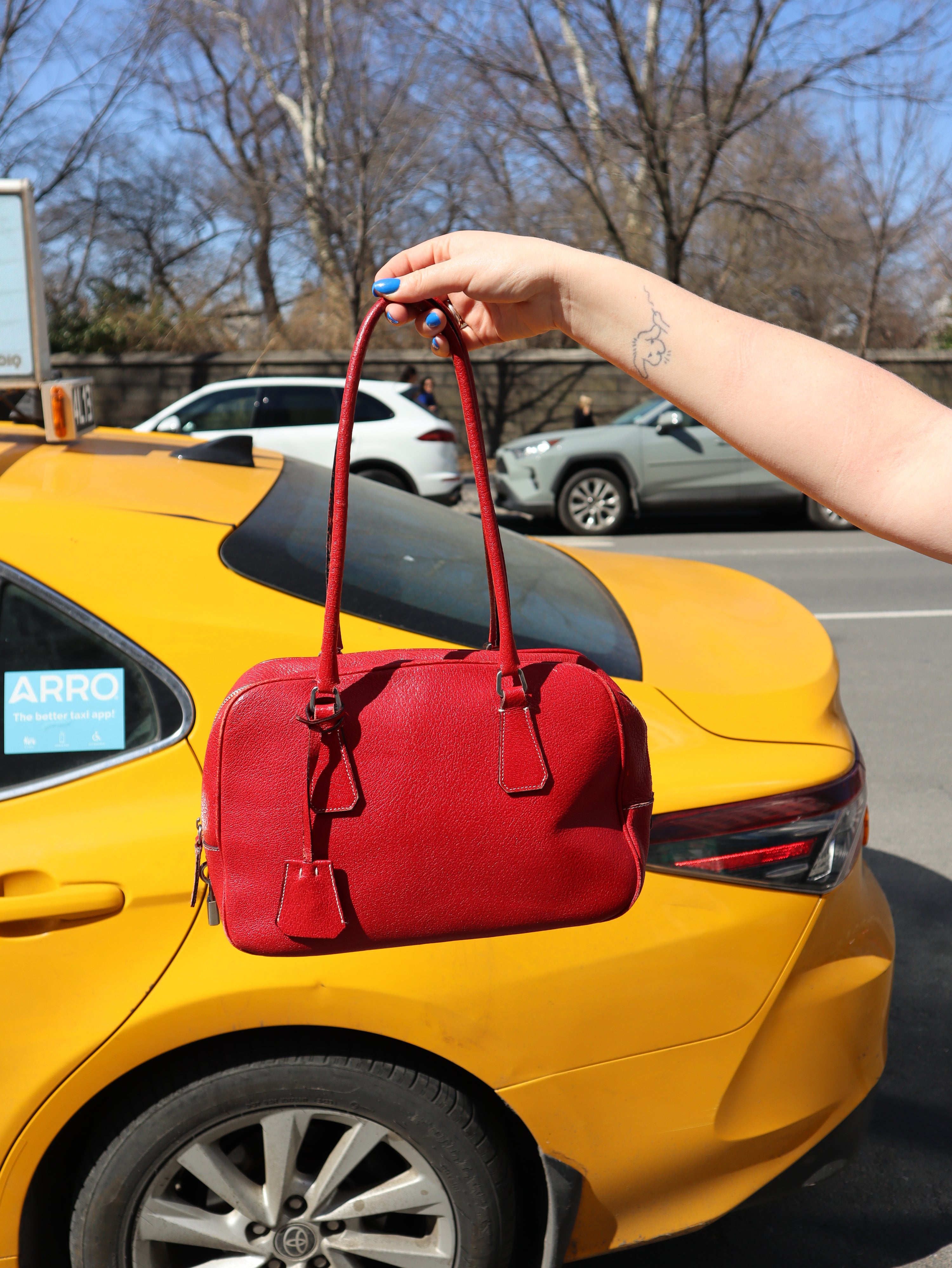 Prada Red Cinghiale Sport Bauletto Bag