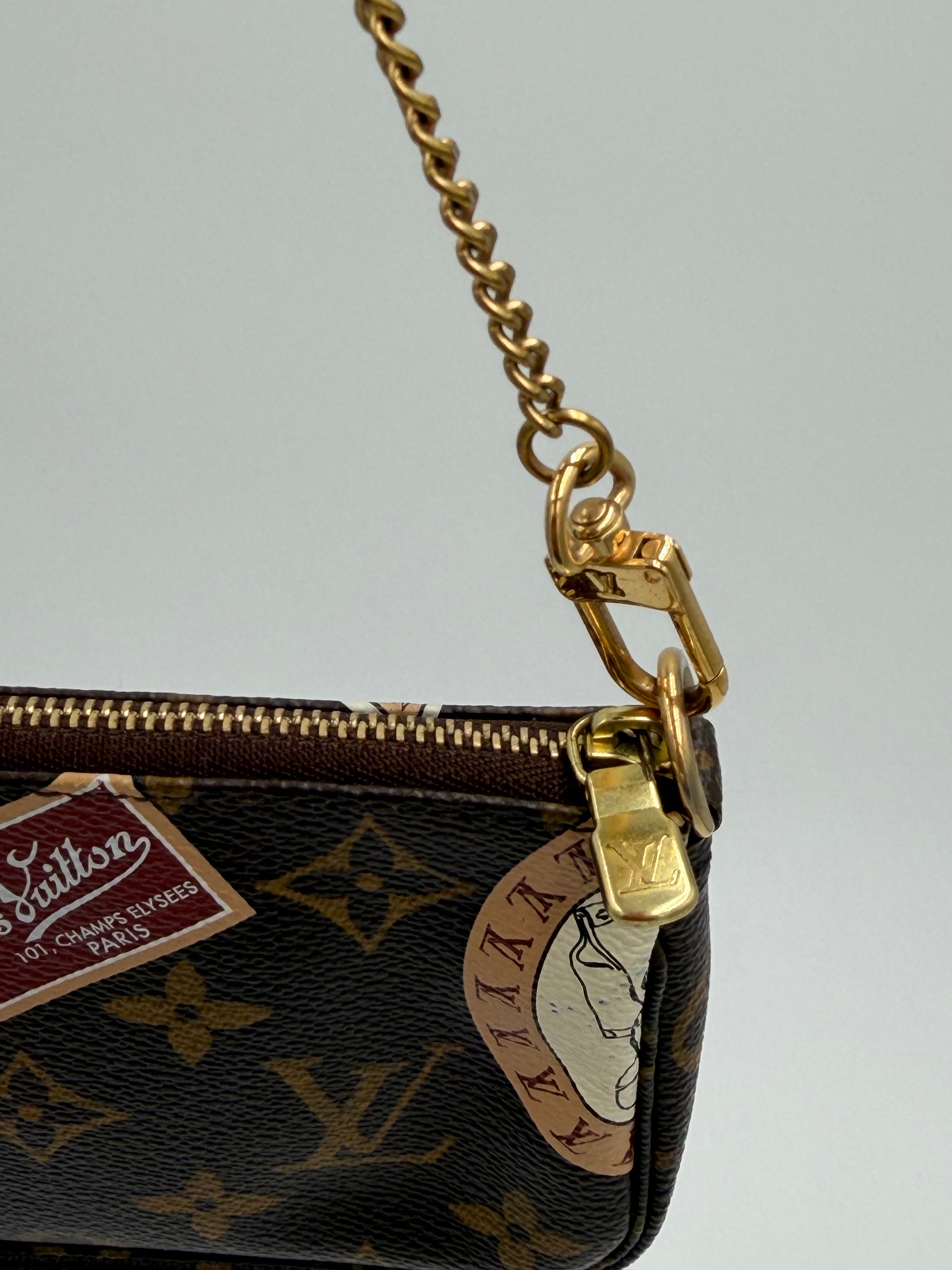 Louis Vuitton Limited Edition Monogram Canvas Patches Mini Pochette