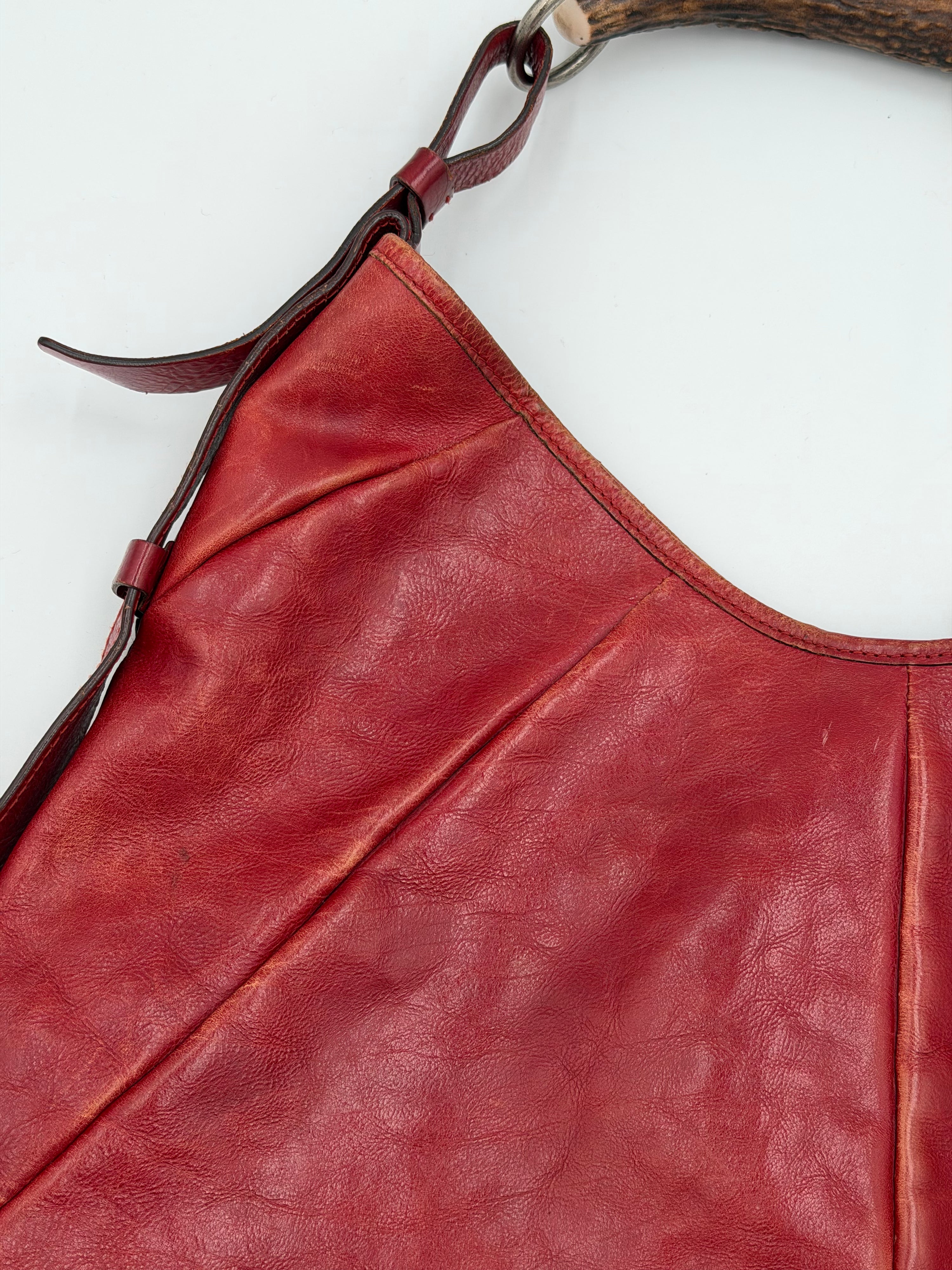Yves Saint Laurent Burgundy Leather Mombasa Bag