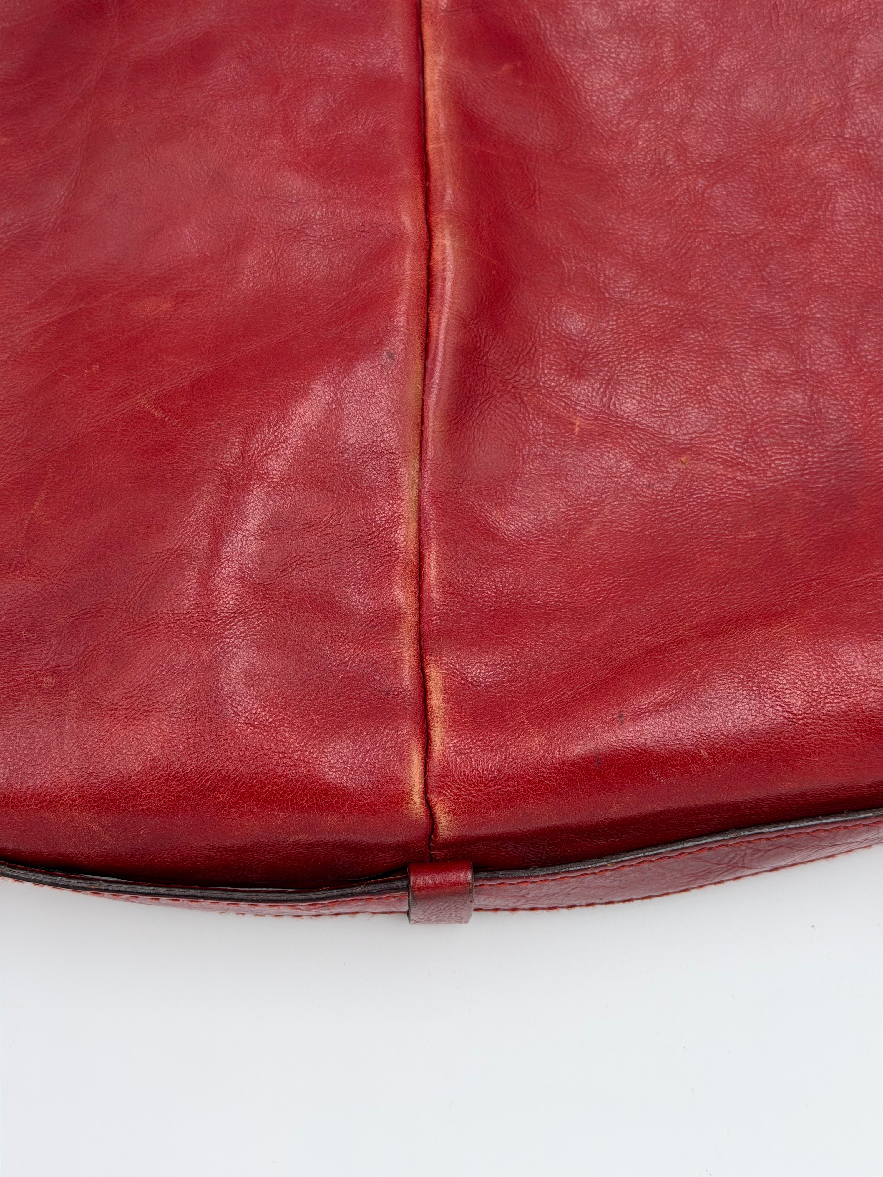 Yves Saint Laurent Burgundy Leather Mombasa Bag