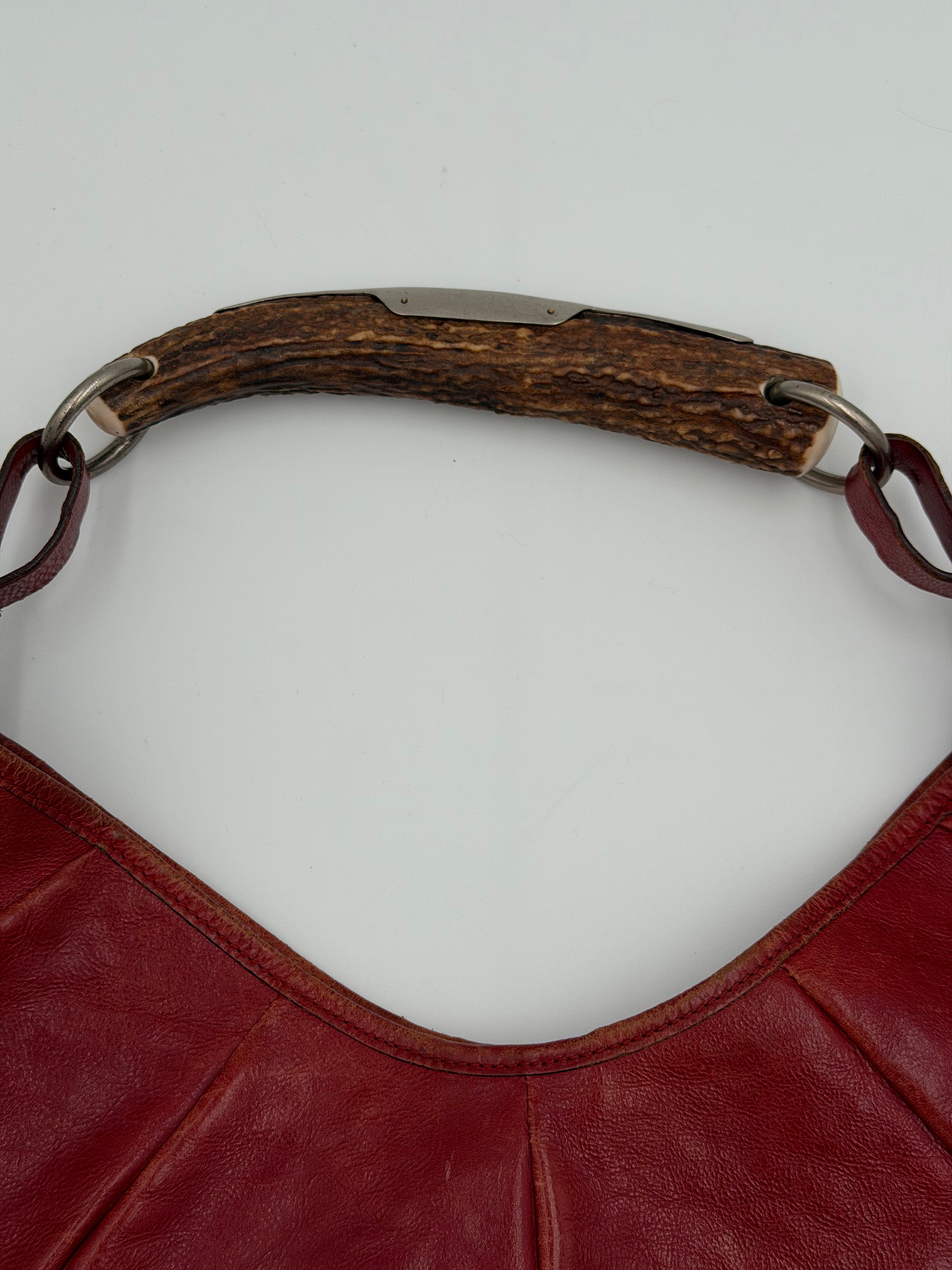 Yves Saint Laurent Burgundy Leather Mombasa Bag