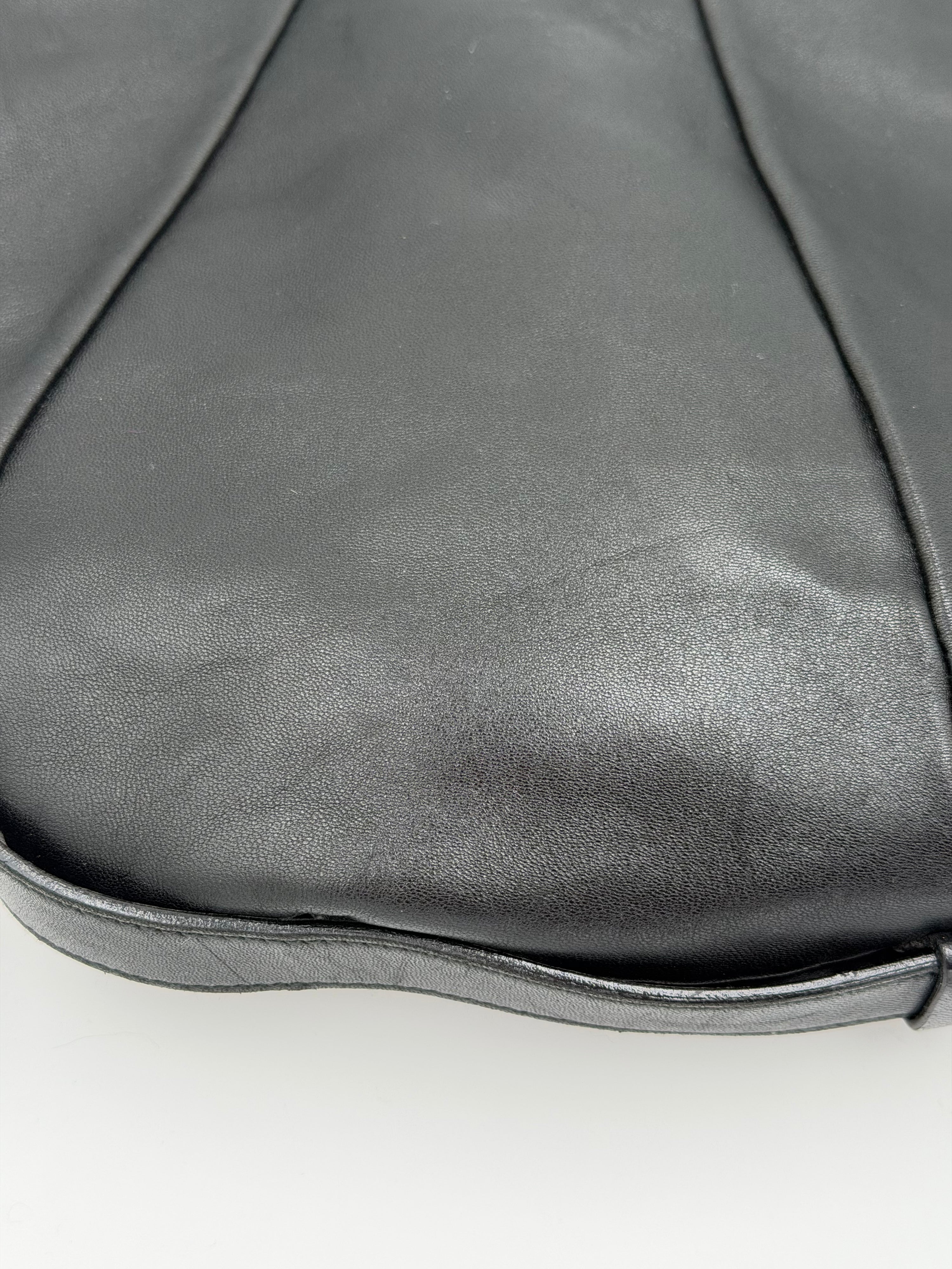 Yves Saint Laurent Black Smooth Leather Mombasa Bag