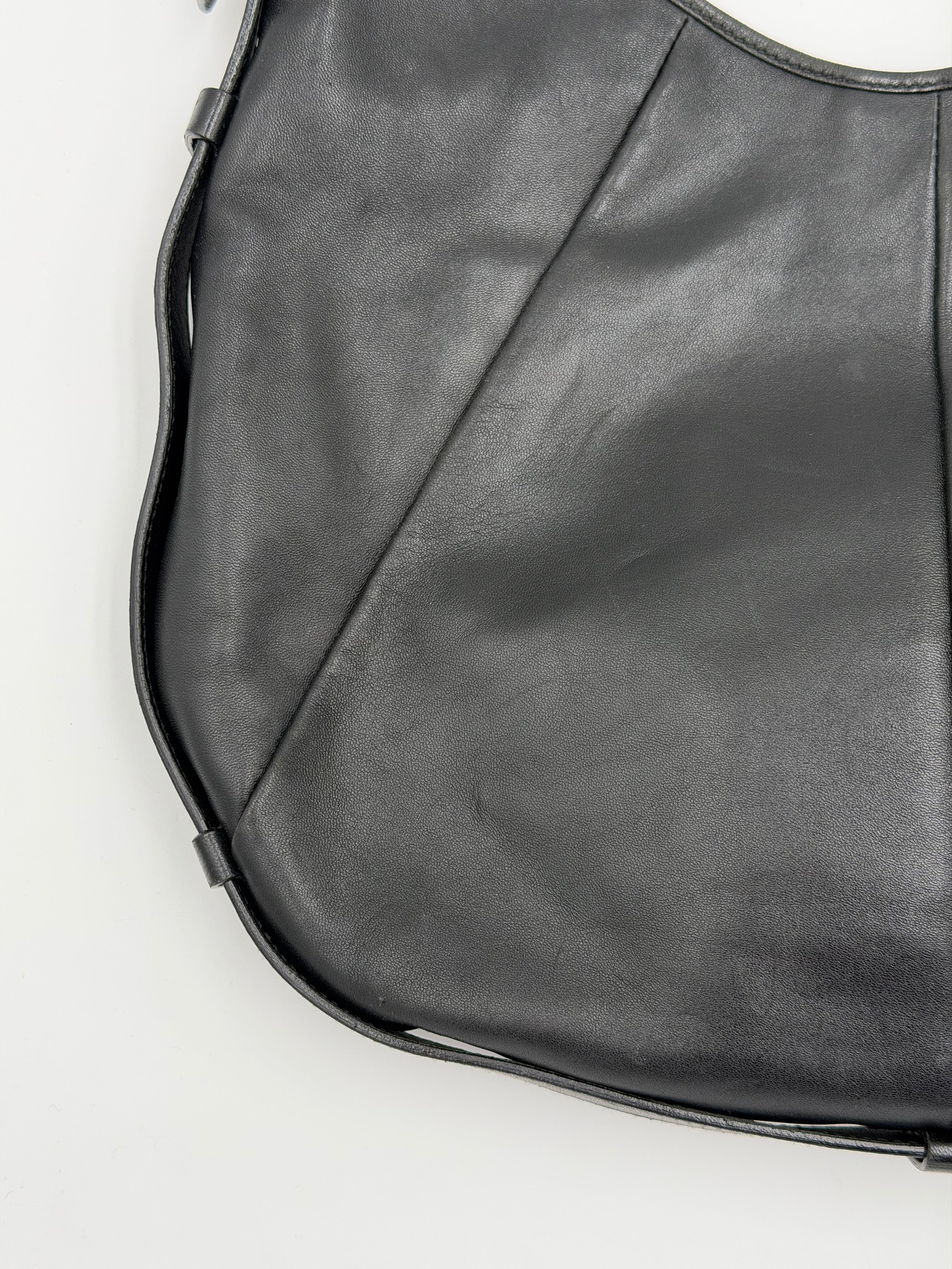 Yves Saint Laurent Black Smooth Leather Mombasa Bag