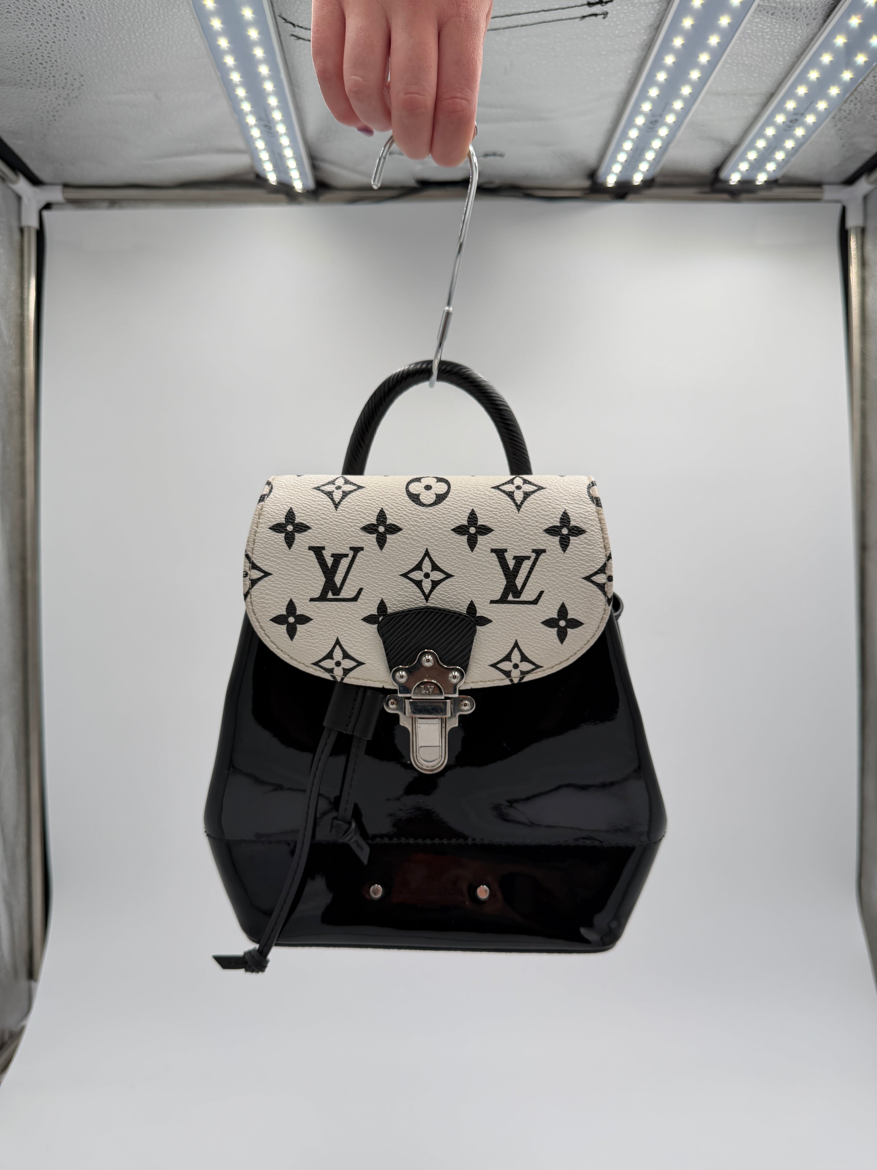 Louis Vuitton Patent Monogram Hot Springs Backpack