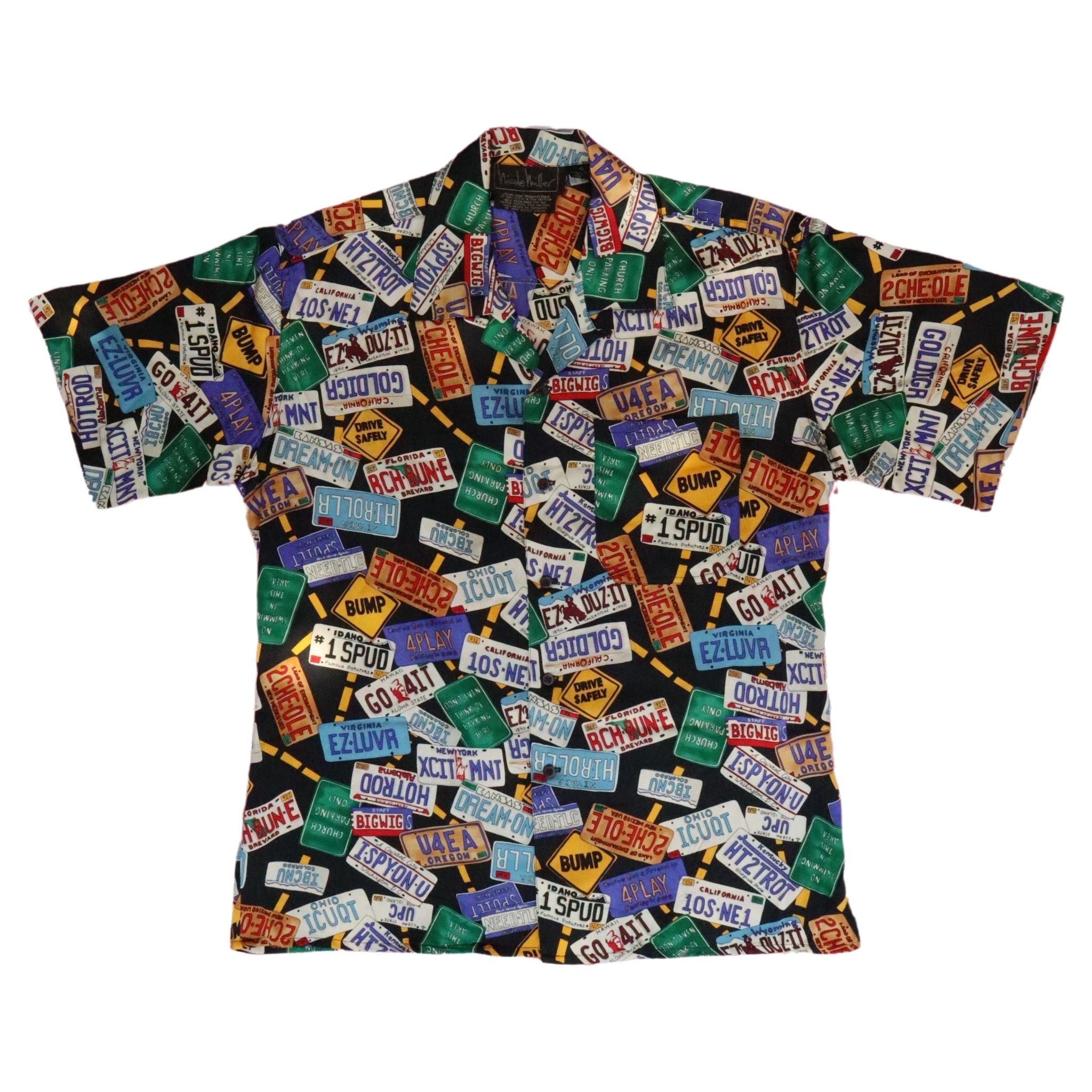 Nicole Miller License Plate Silk Shirt