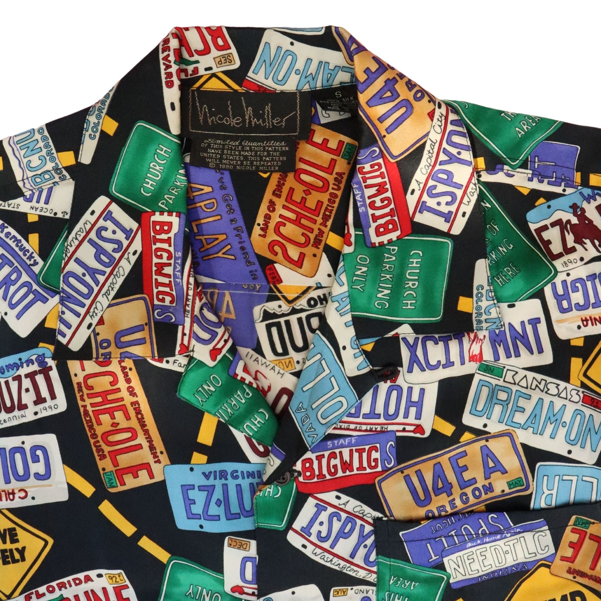 Nicole Miller License Plate Silk Shirt