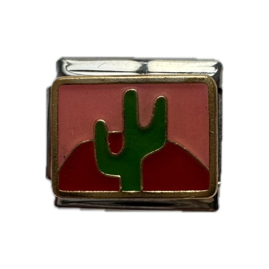 Pink Cactus Italian Charm