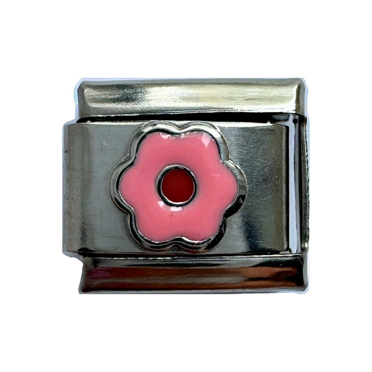 Pink Flower Italian Charm