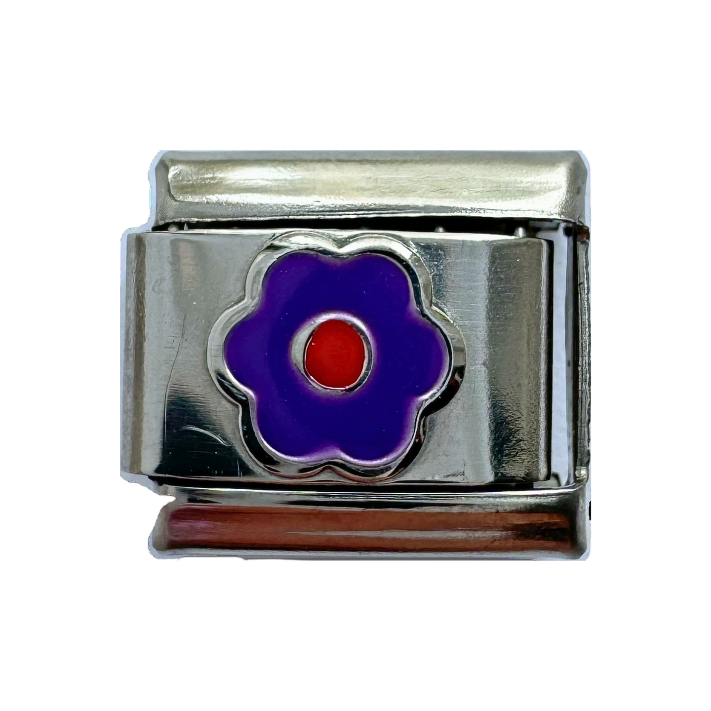 Purple Flower Italian Charm