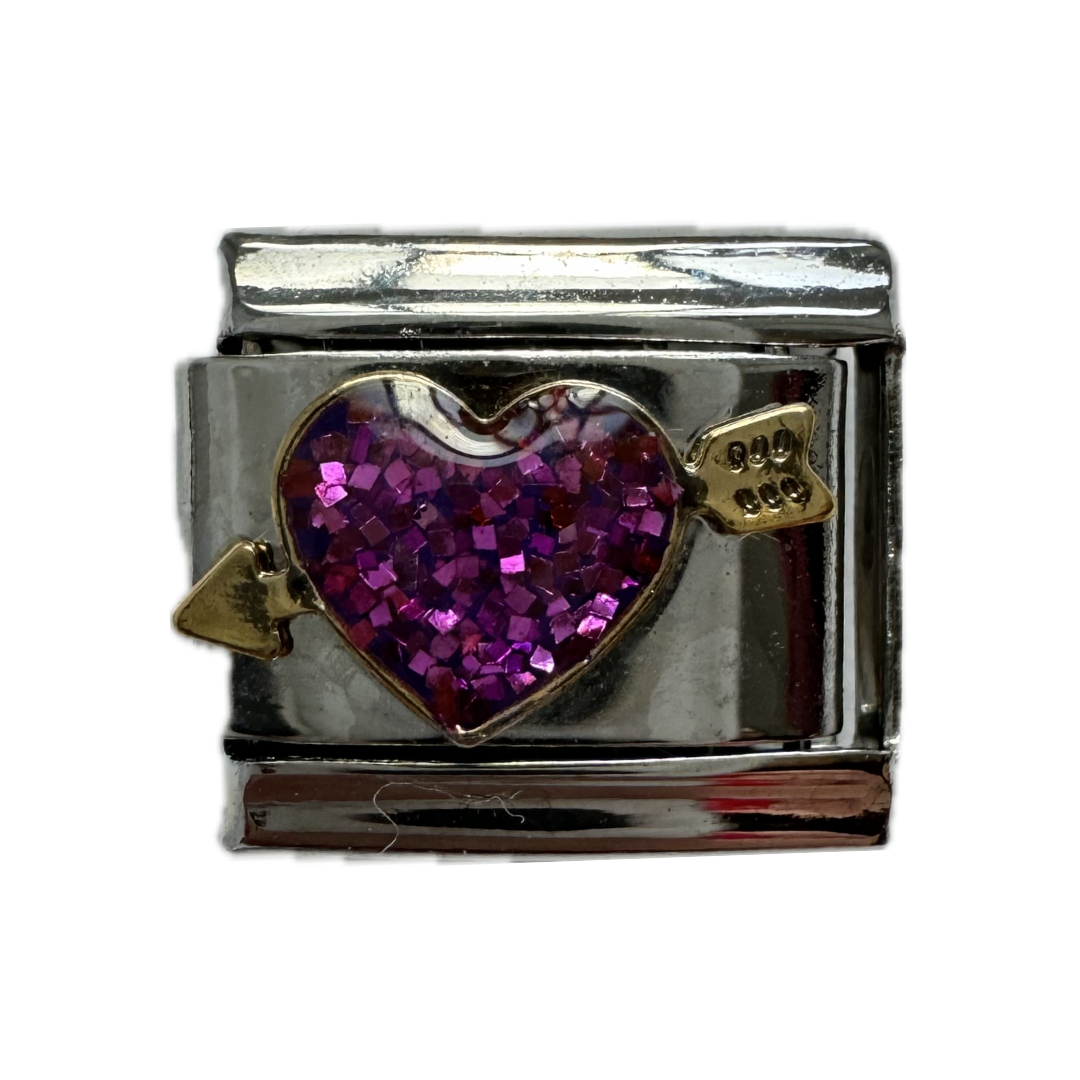 Purple Heart Italian Charm