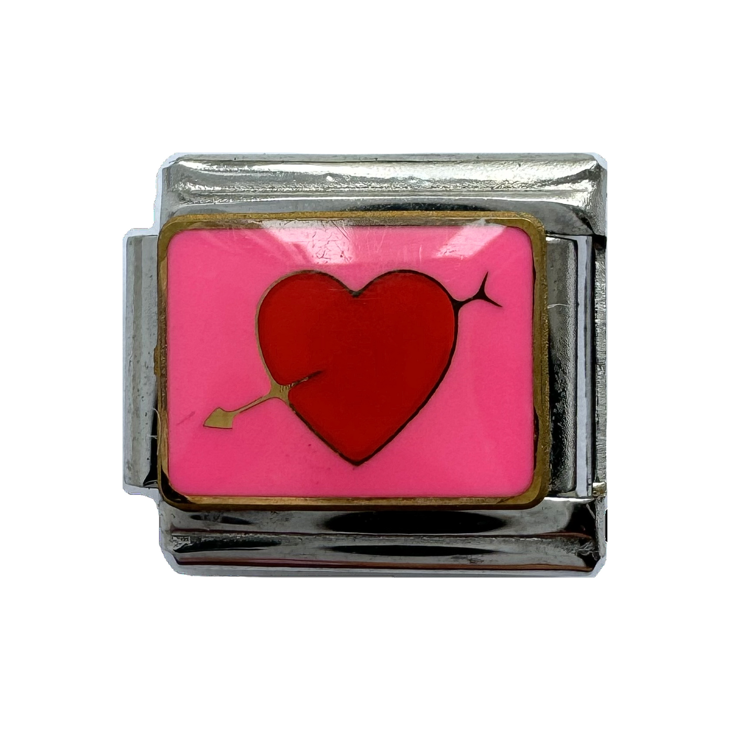 Red Pink Heart Italian Charm