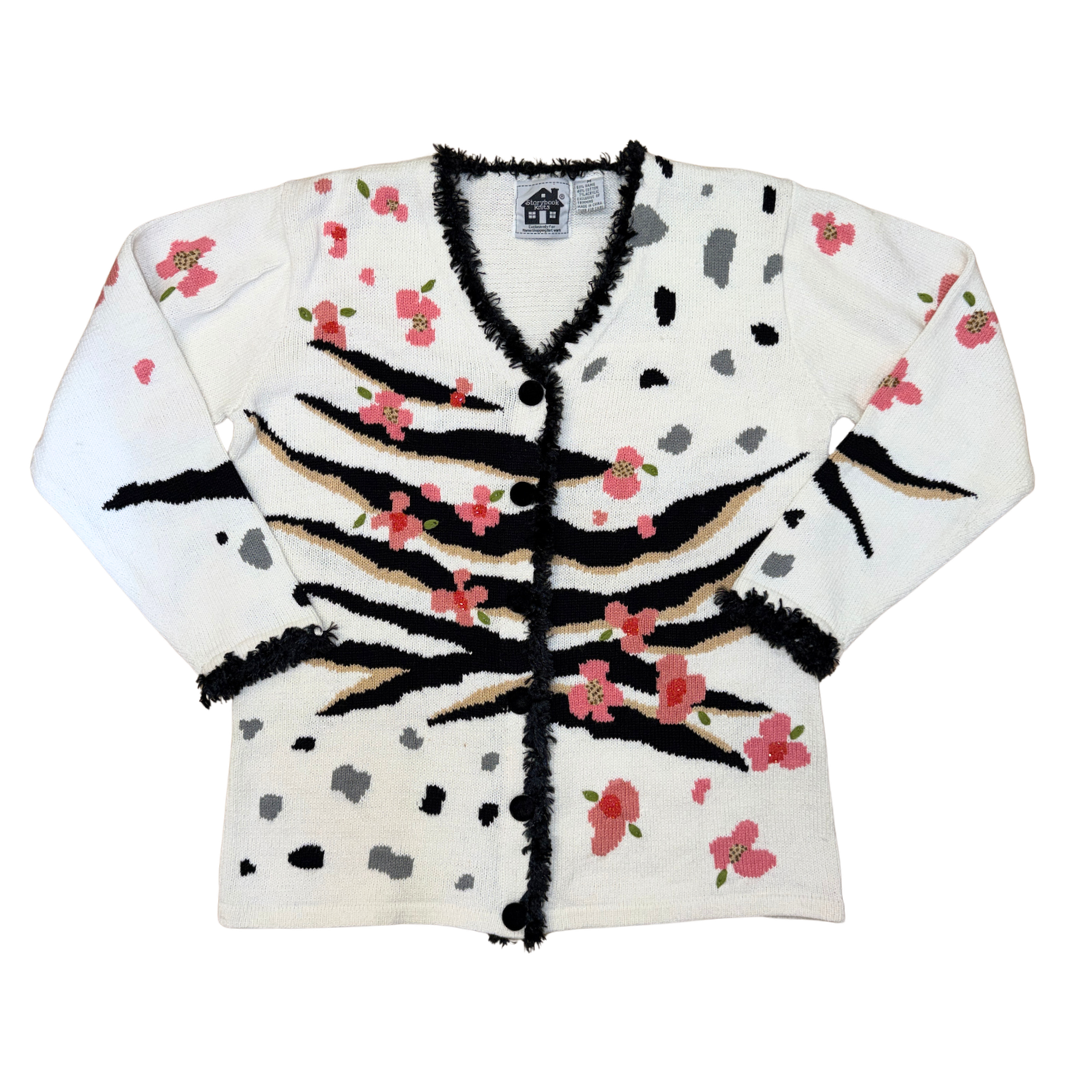 Storybook Knits White Cherry Blossom Cardigan