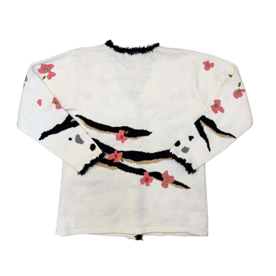 Storybook Knits White Cherry Blossom Cardigan